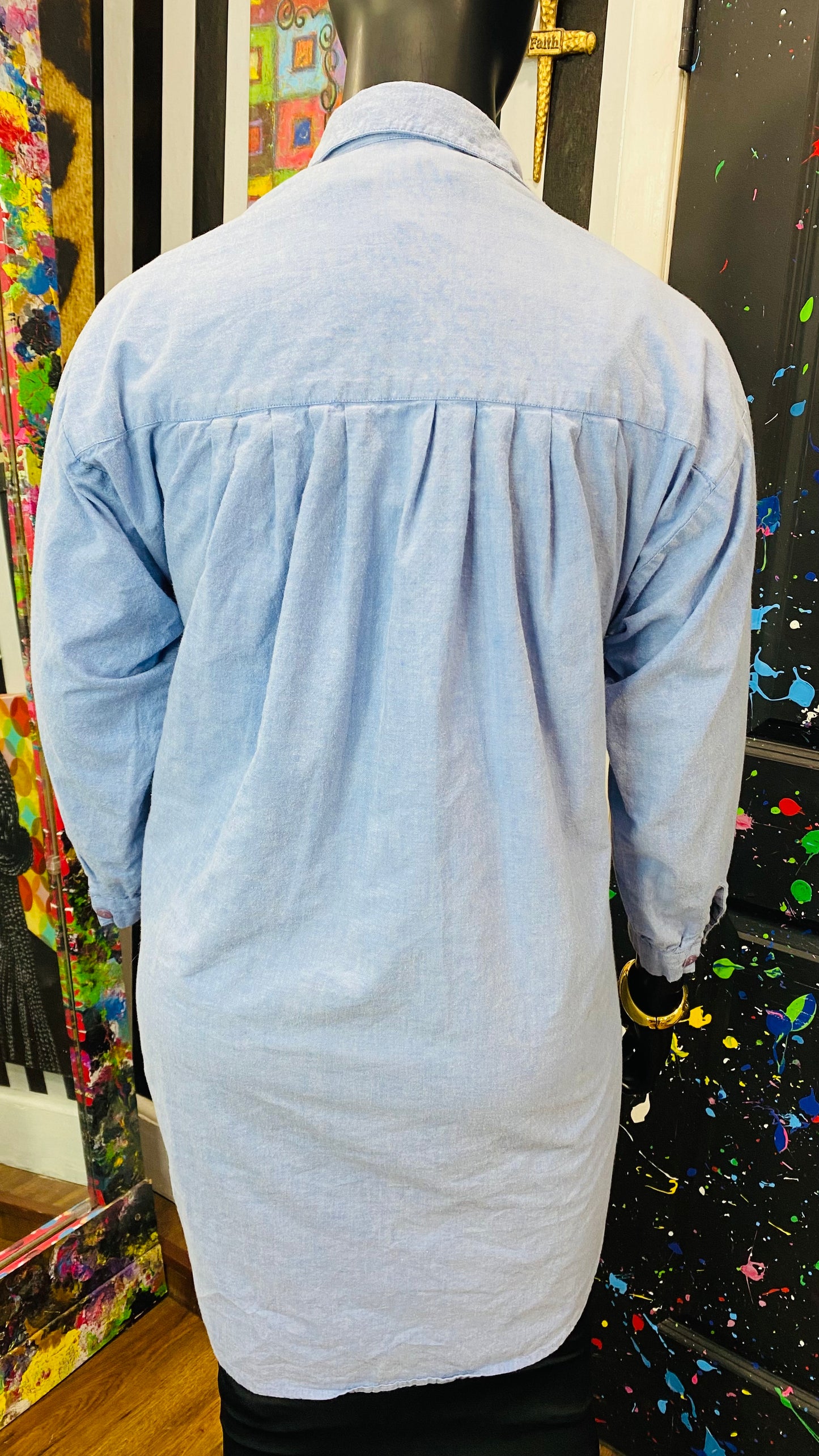Vintage Denim Jeweled Blouse (22)