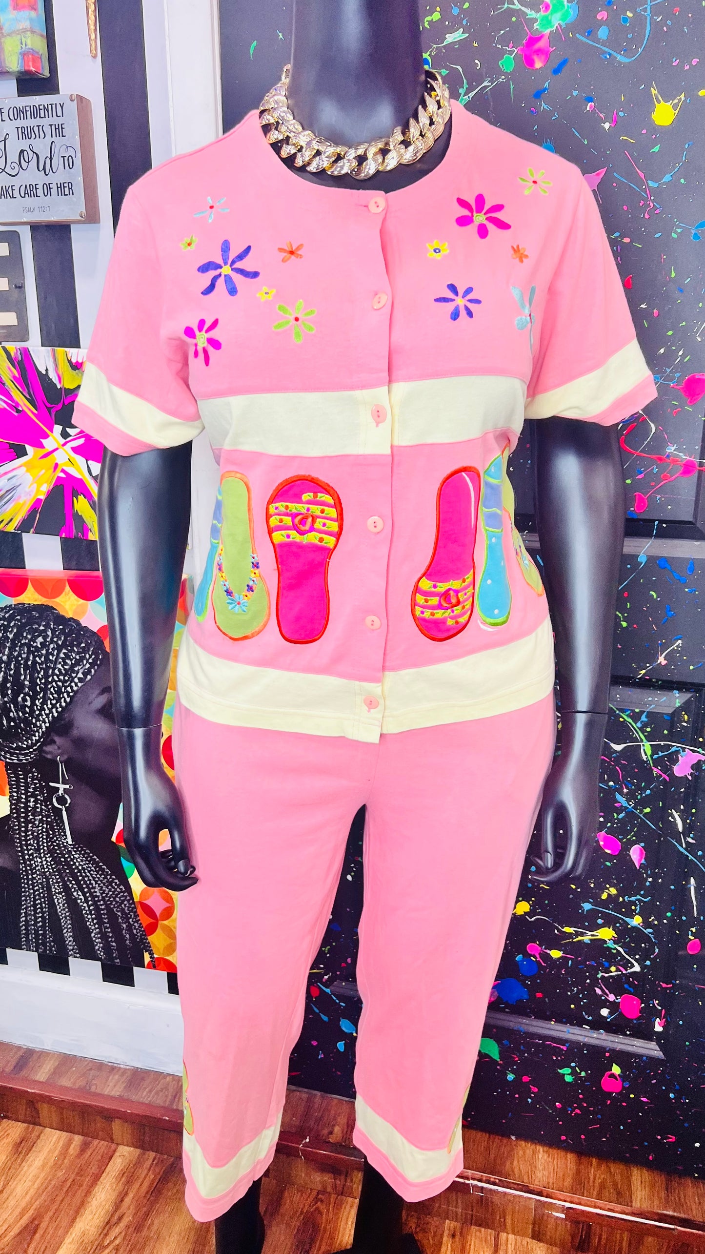 Vintage Cotton Capri Flip Flop Set (16/18)