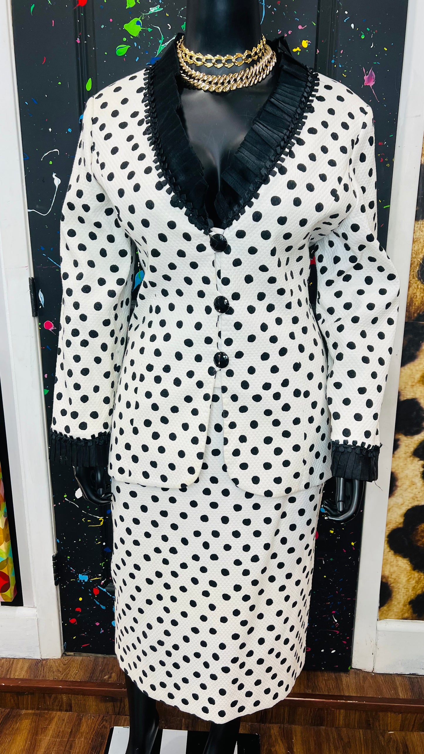 Vintage Lily & Taylor Polka Quilted Dot Suit (18)