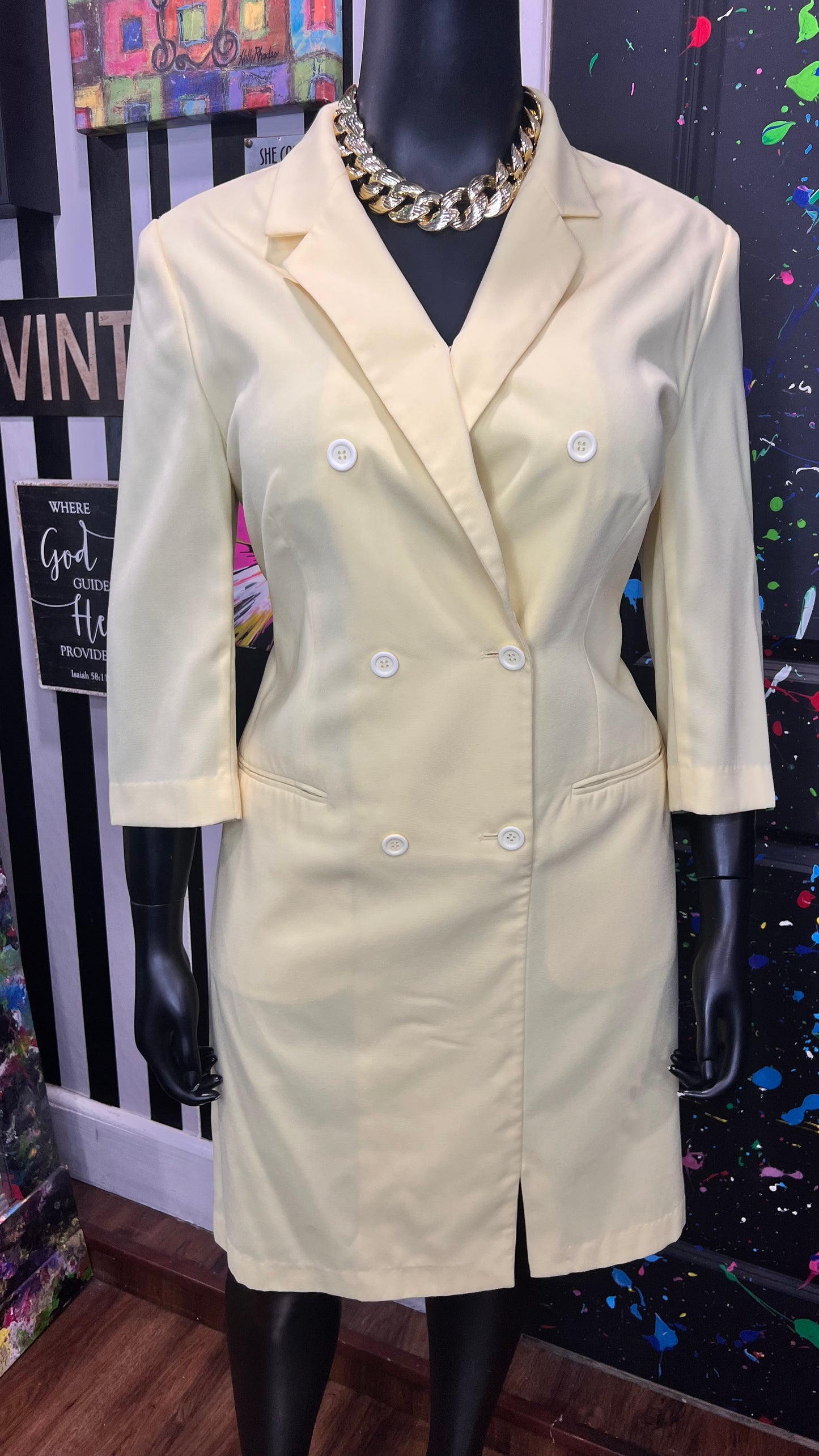 Vintage Yellow Blazer Dress (20)