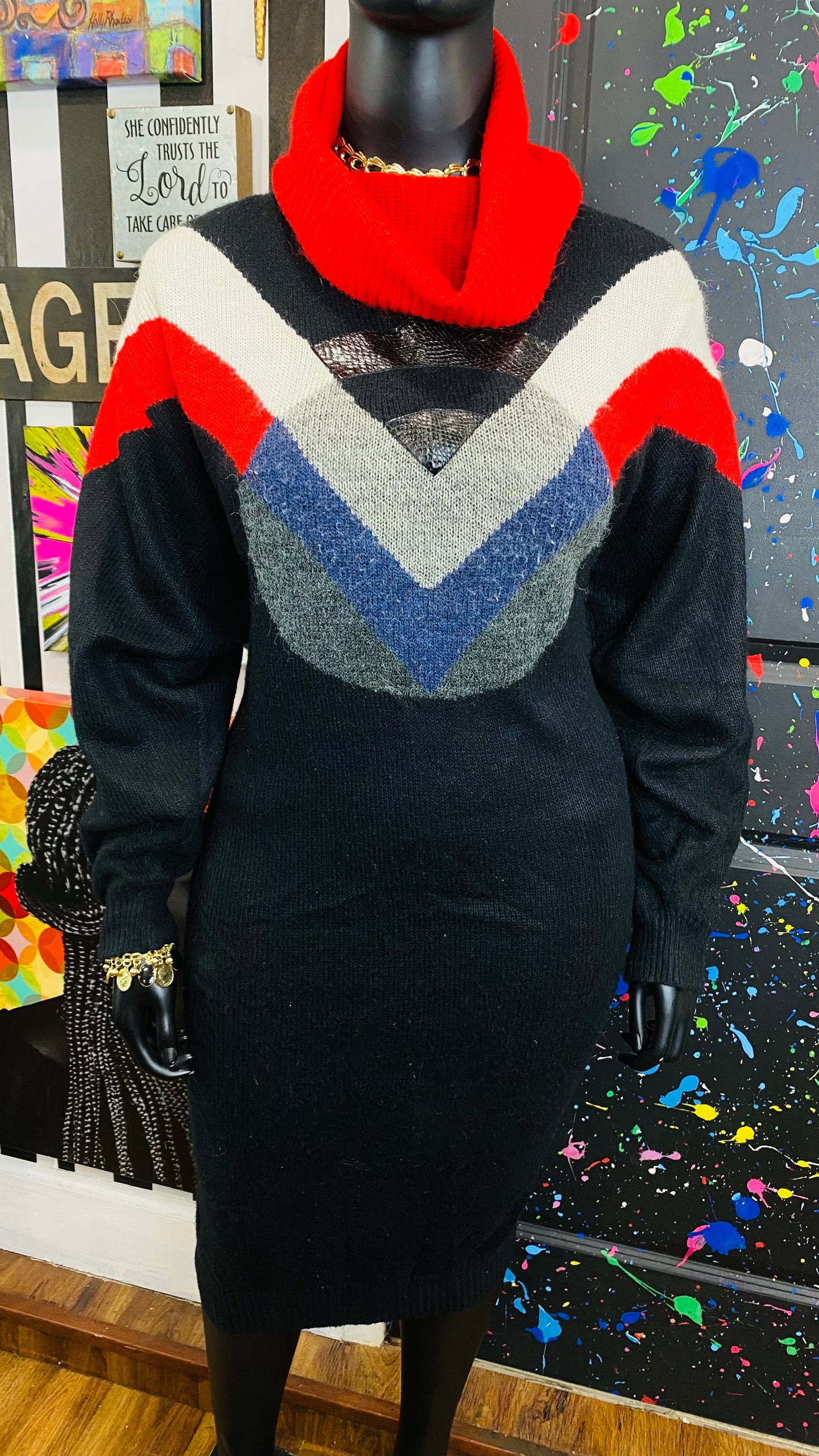 Vintage Knit Sweater Dress (22)