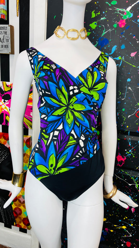 Vintage Vibrant Floral Swimsuit (12)