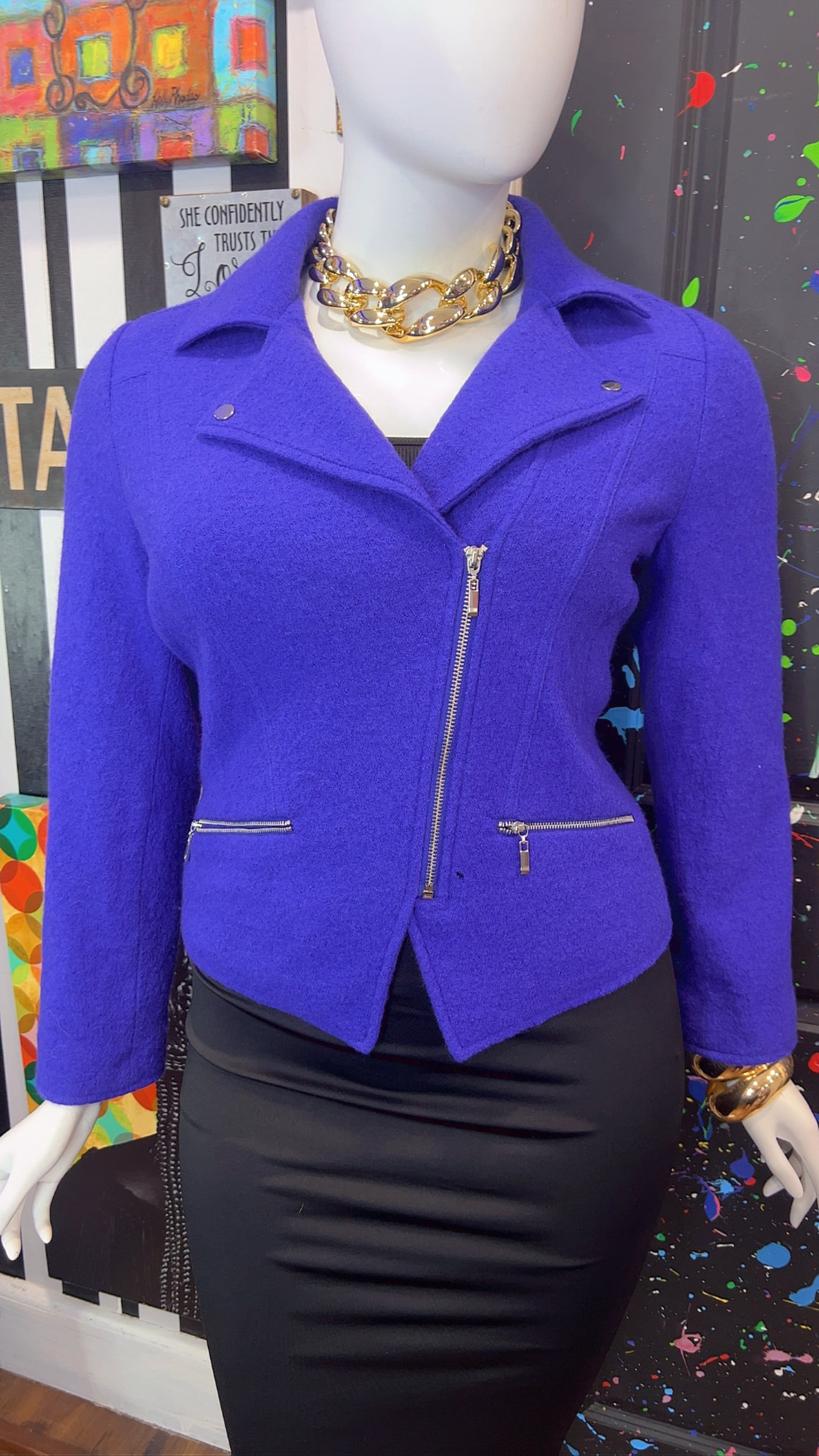 Vintage Cropped Purple Blazer (14)