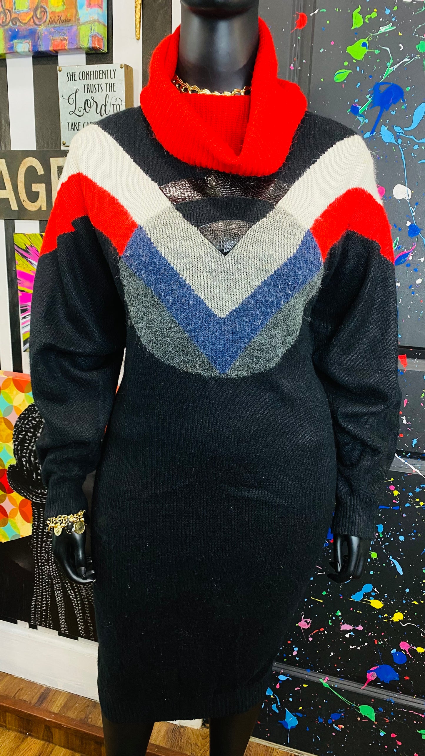Vintage Knit Sweater Dress (22)