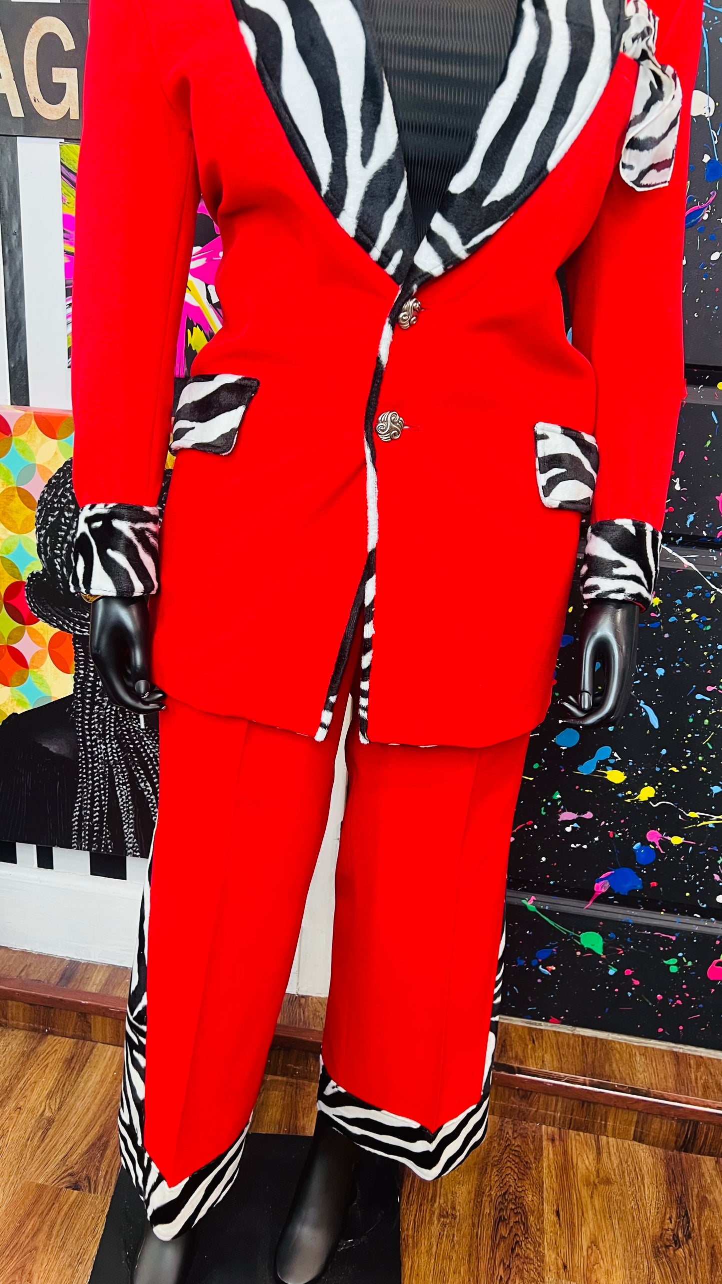 Red & Zebra Pants Suit (16)