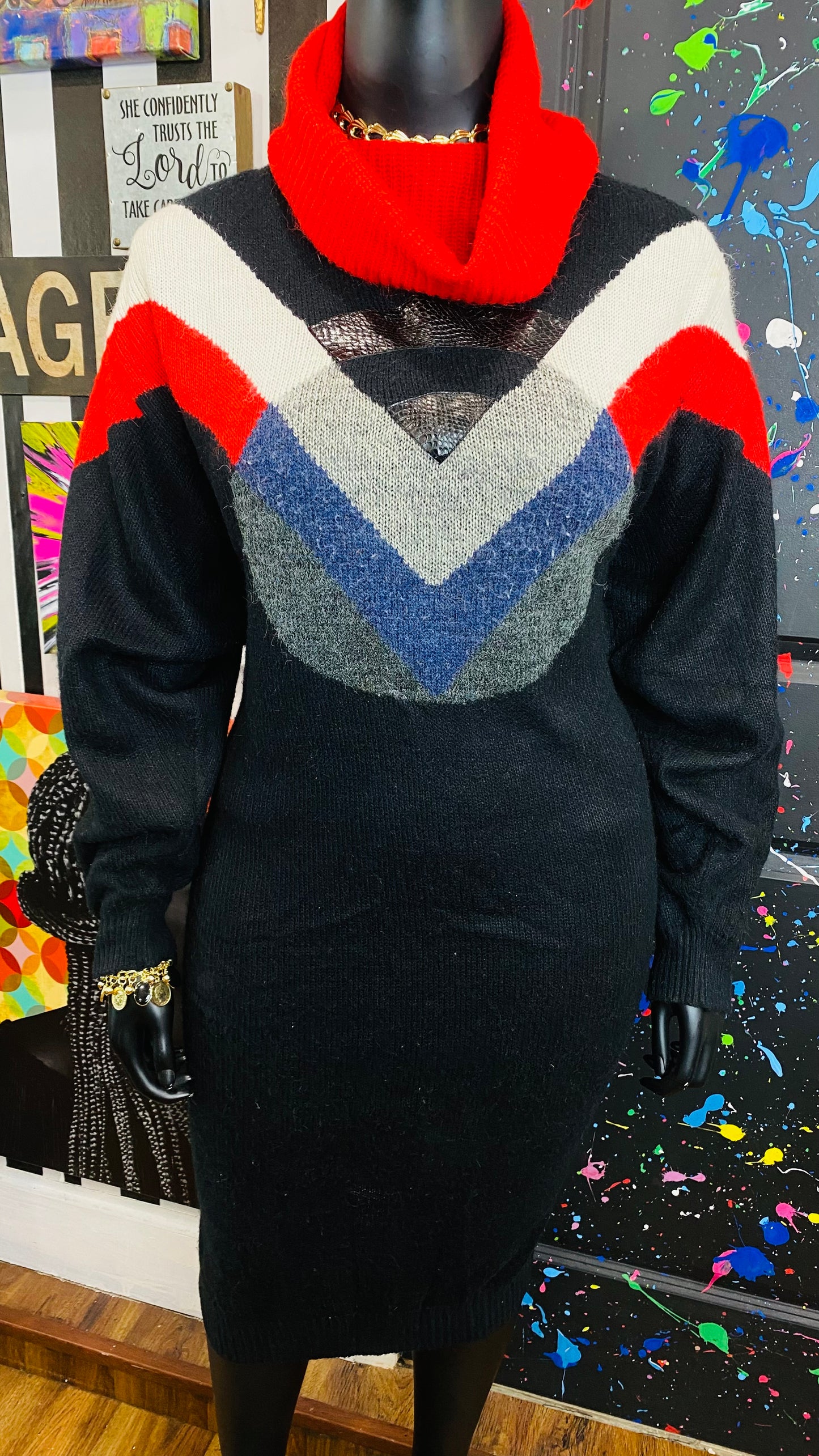 Vintage Knit Sweater Dress (22)