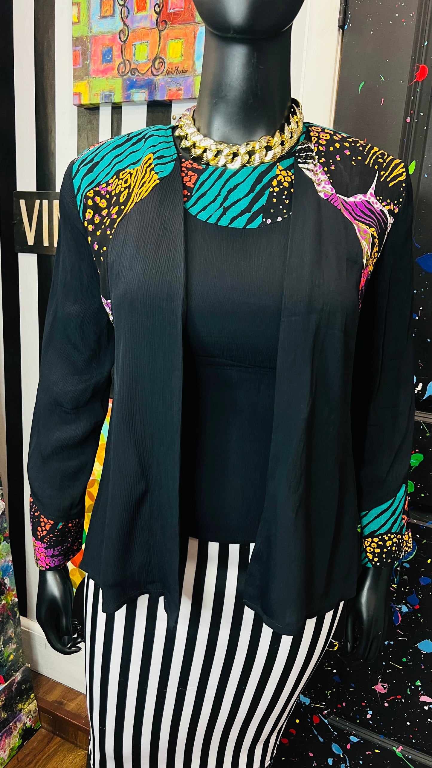 Vintage Abstract Blazer & Blouse Set (12/14)