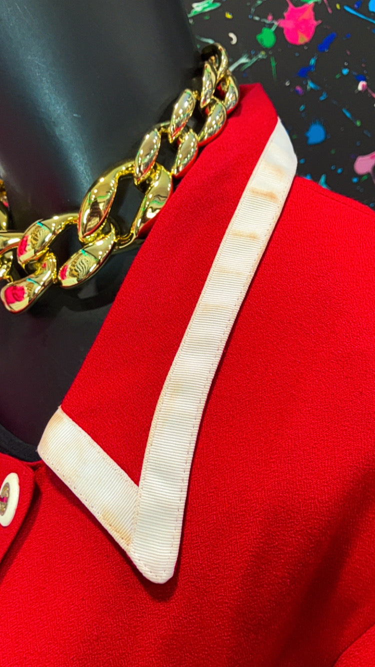 Vintage Red & White Secretary Dress (24)