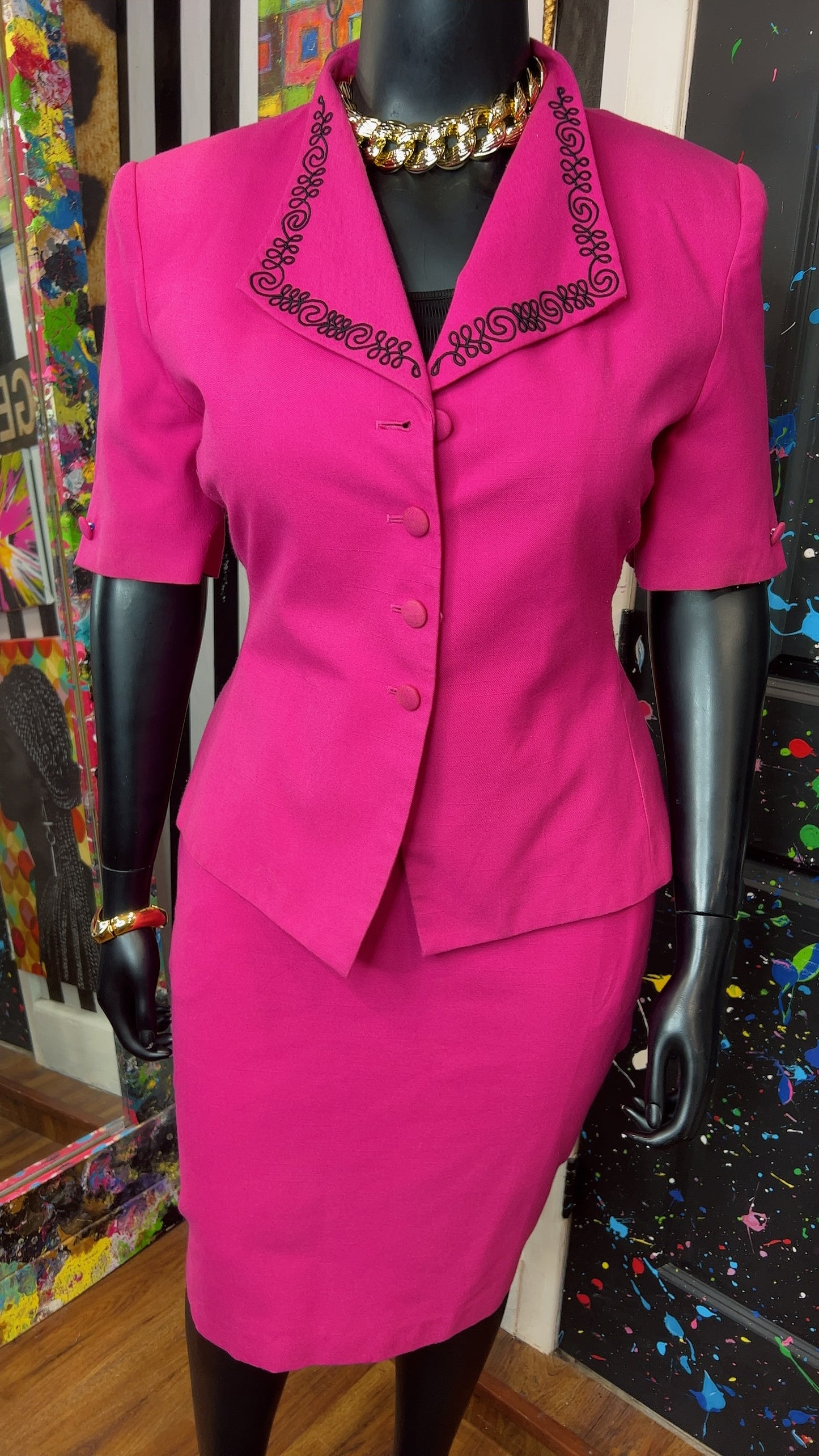 Vintage Pink Skirt Suit (16)