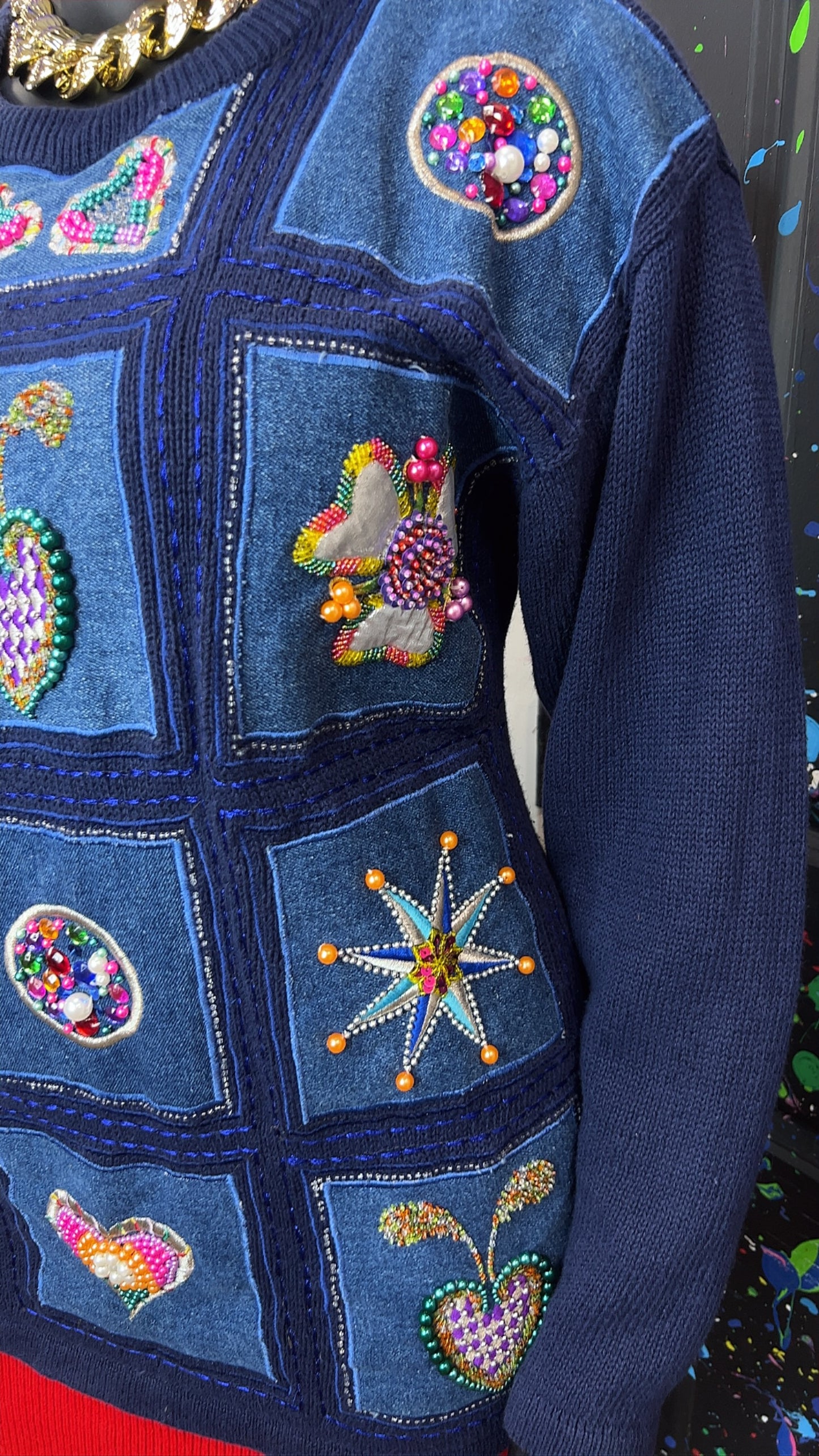 Vintage Knit Beaded Sweater (22)