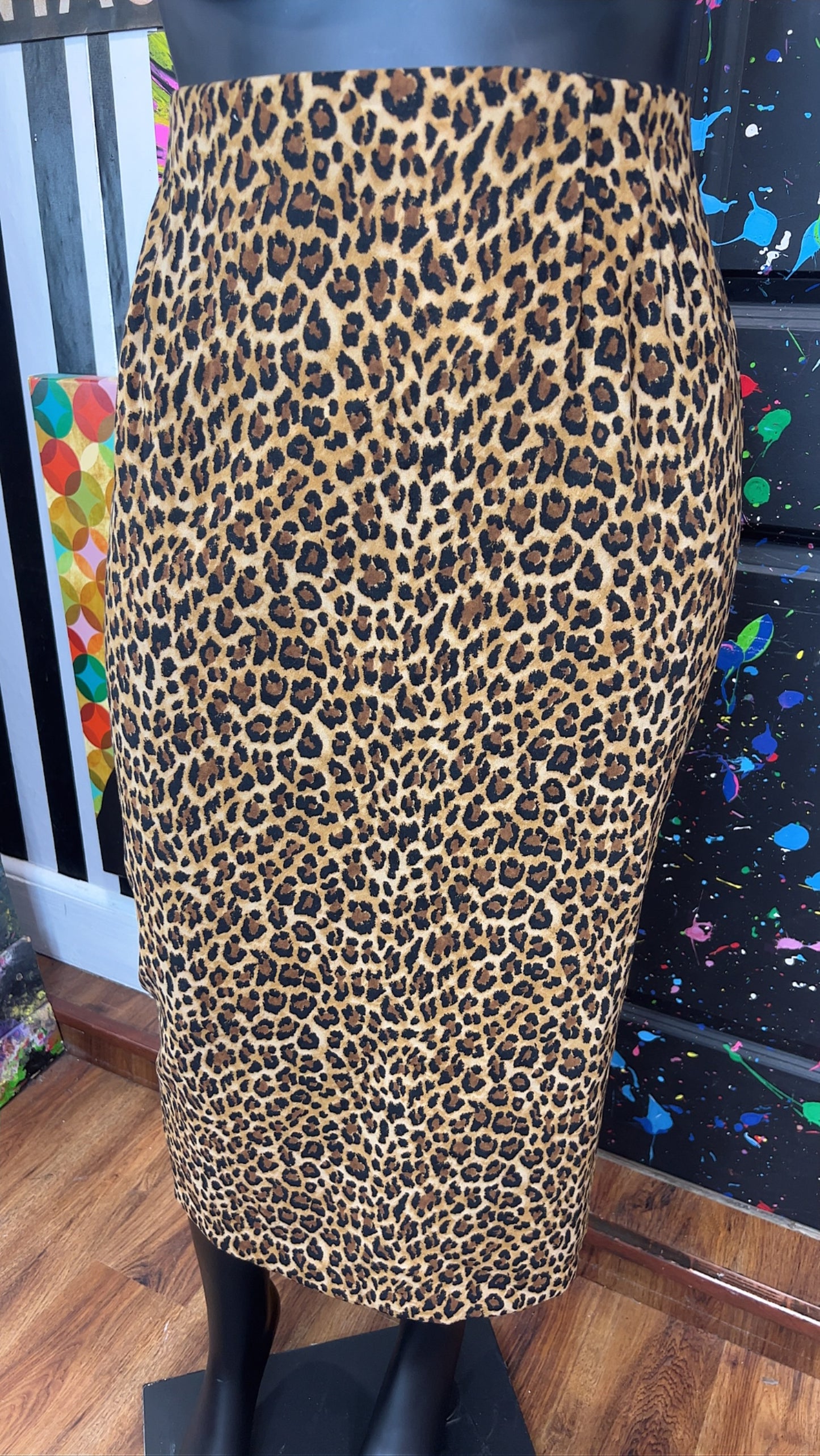 Vintage Cheetah Print Office Skirt (18W)