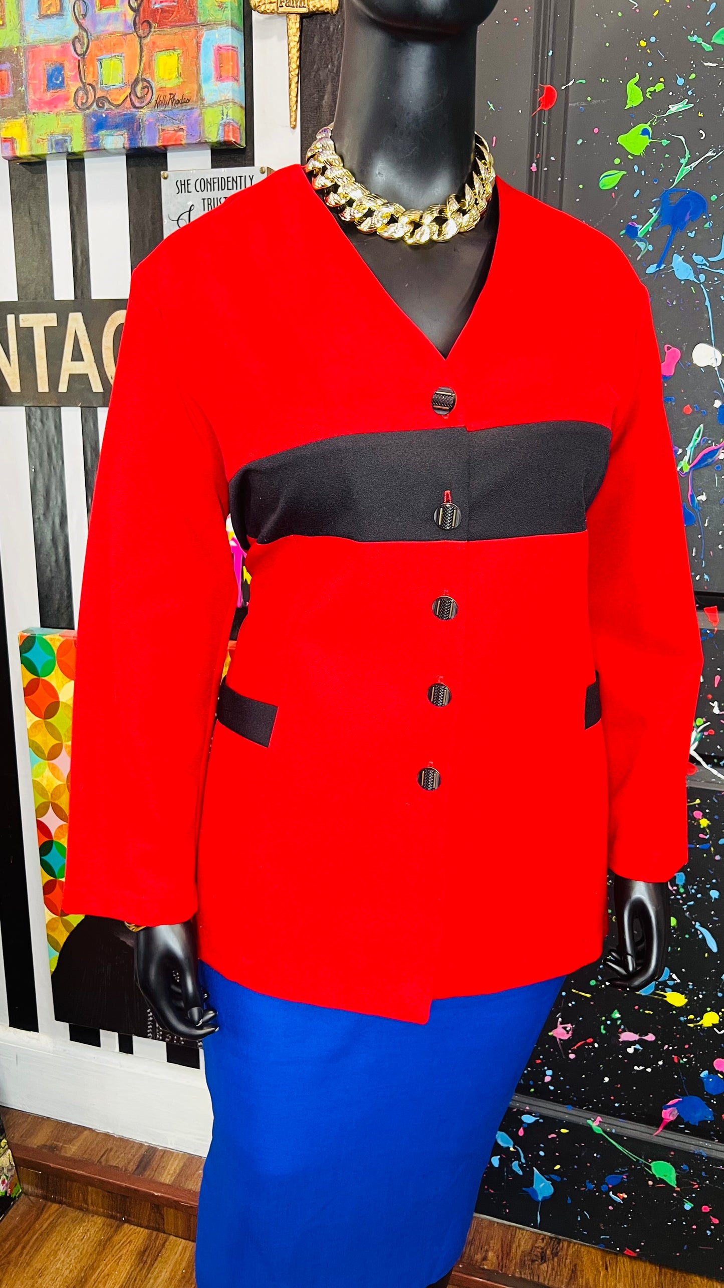 Vintage Black & Red Blazer (18/20)