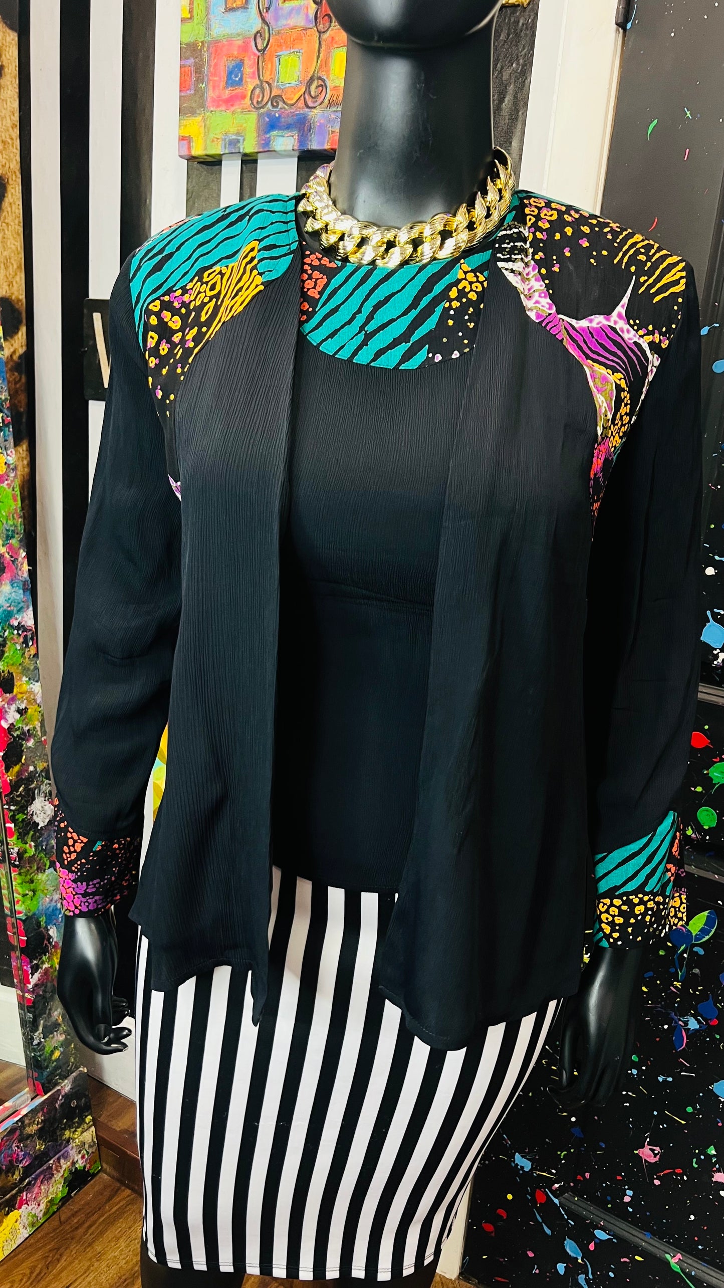 Vintage Abstract Blazer & Blouse Set (12/14)