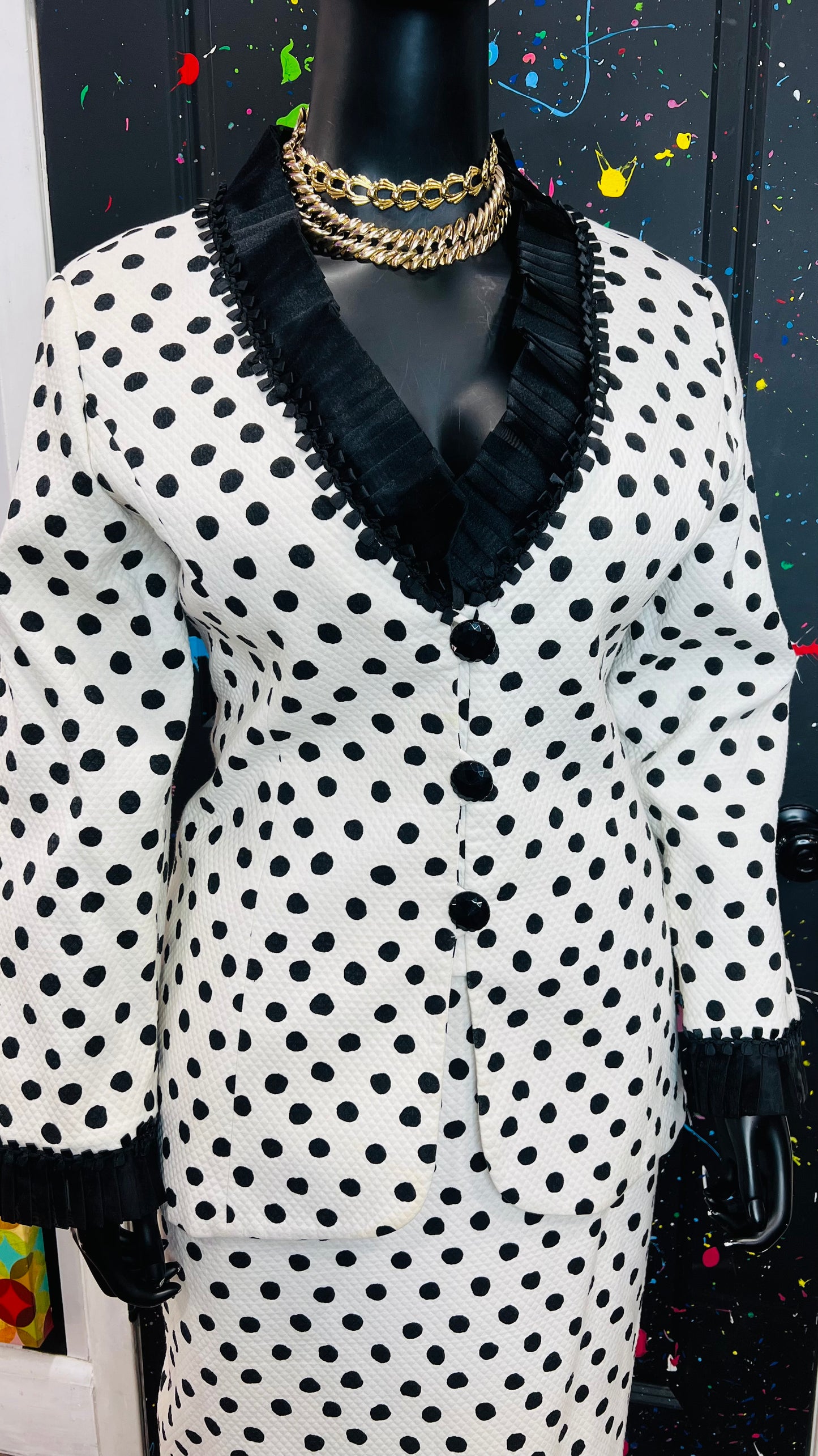 Vintage Lily & Taylor Polka Quilted Dot Suit (18)