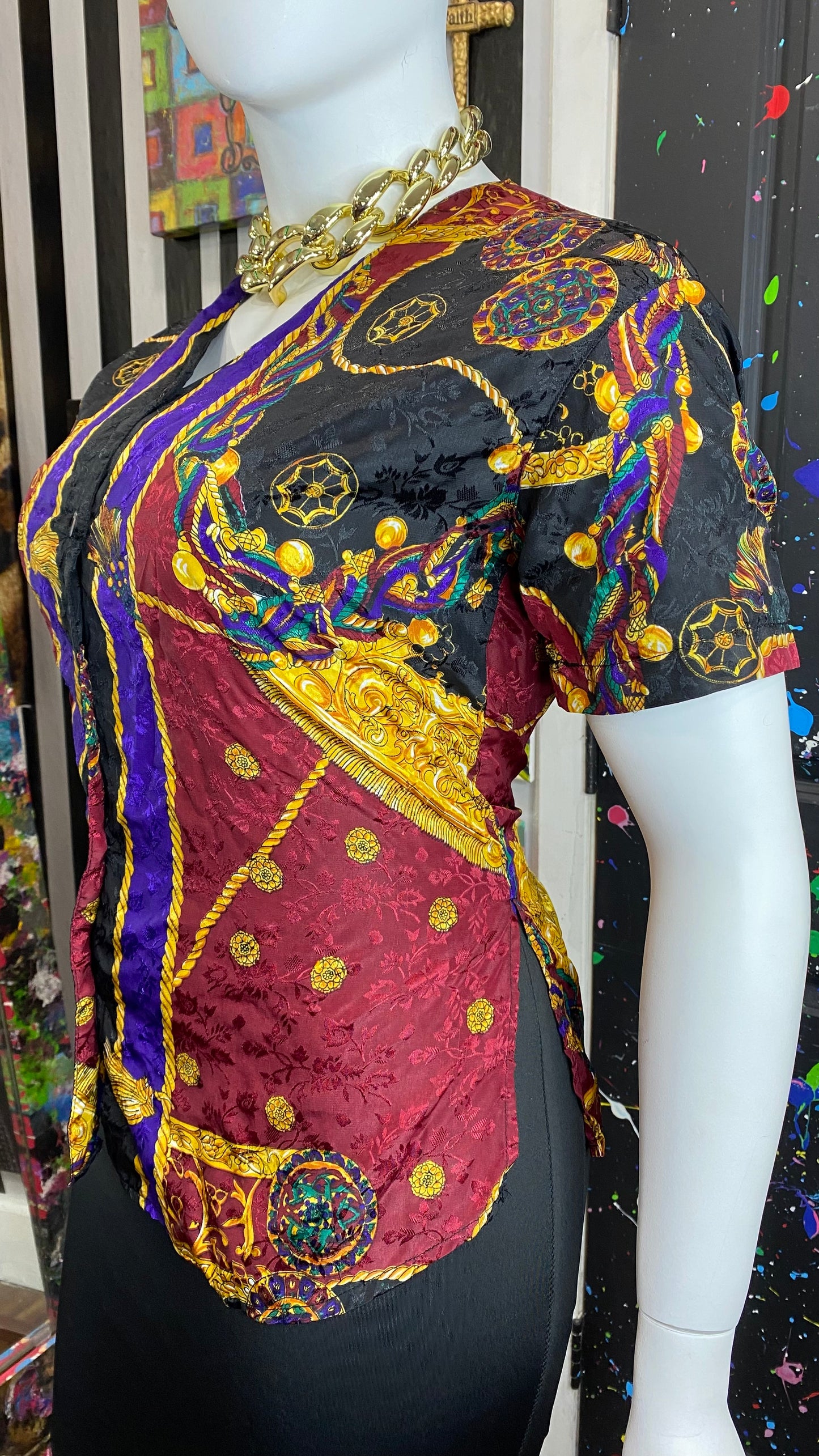 Vintage Nautical Print Blouse (14)