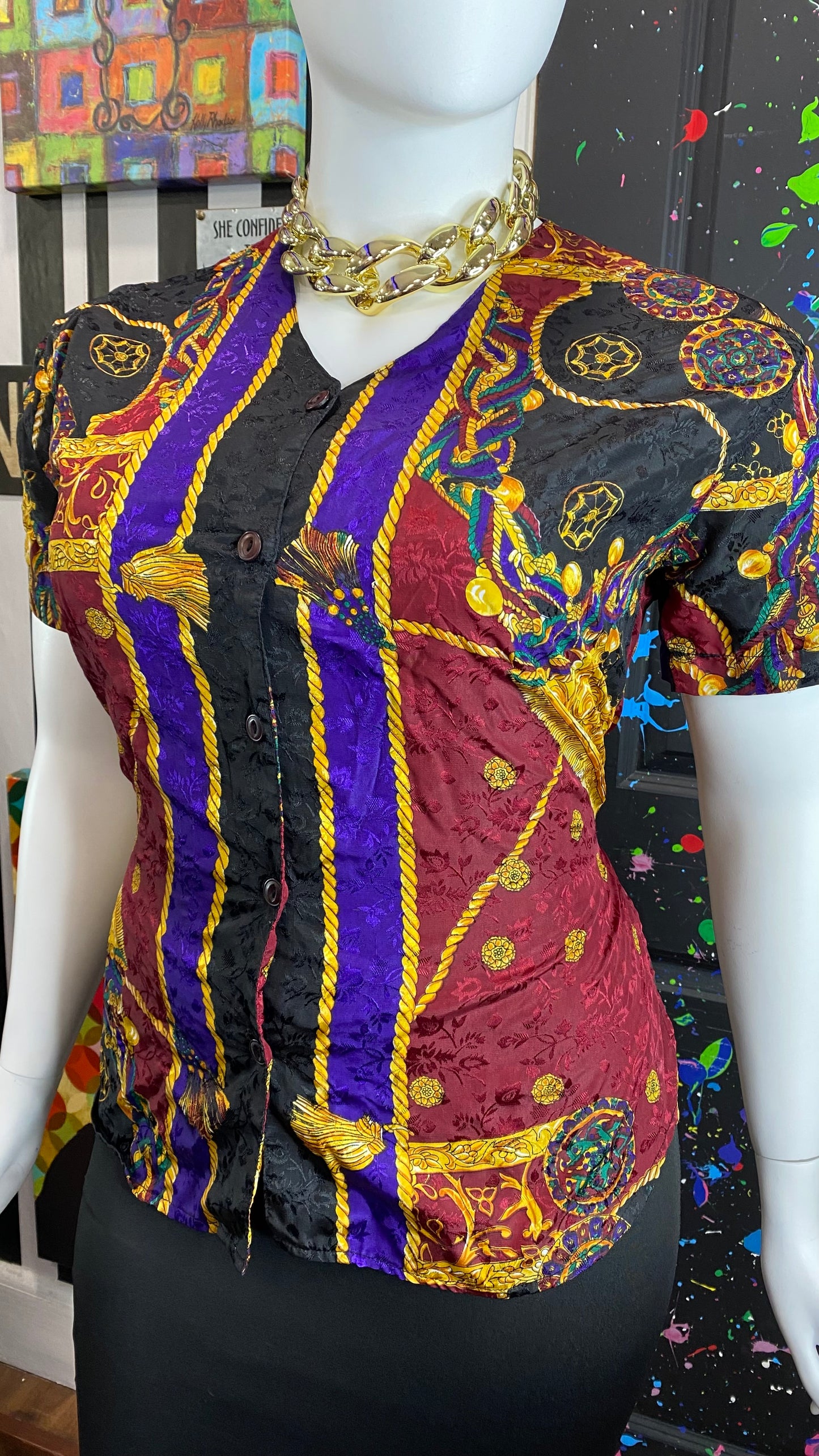 Vintage Nautical Print Blouse (14)