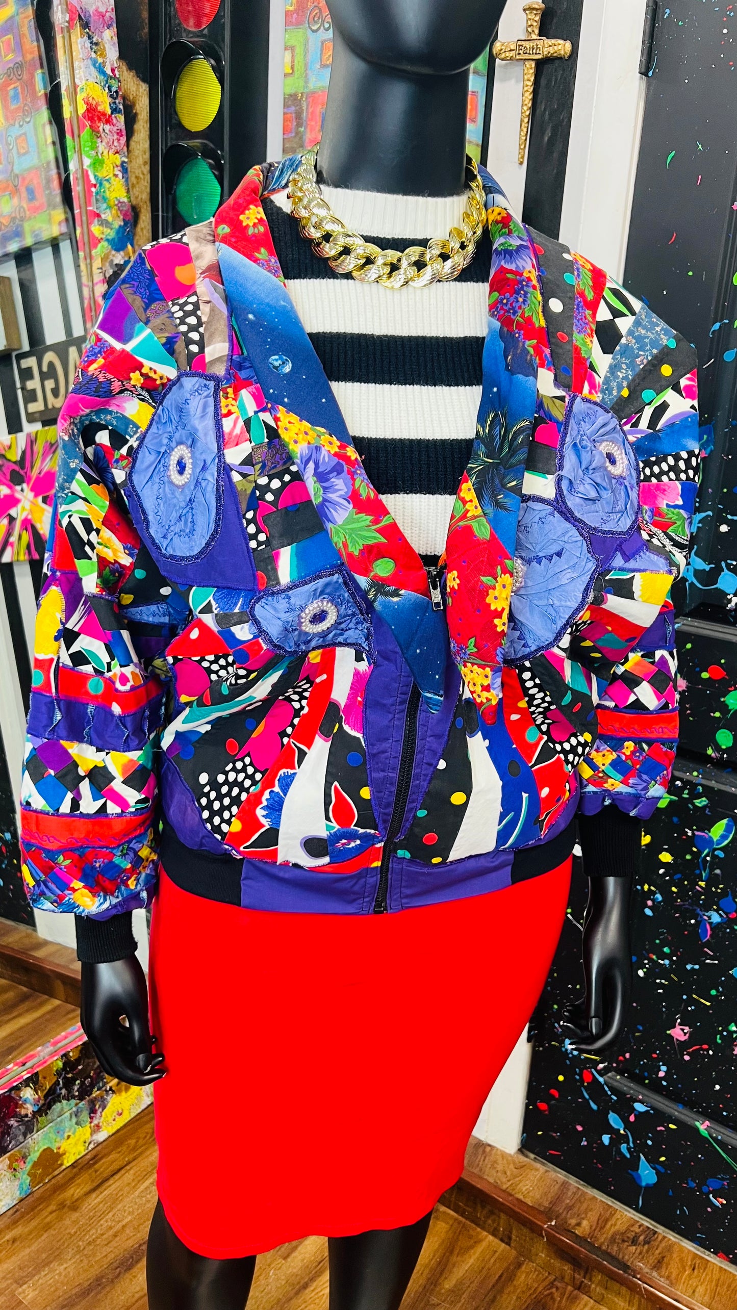 Vintage Cotton Patchwork Jacket