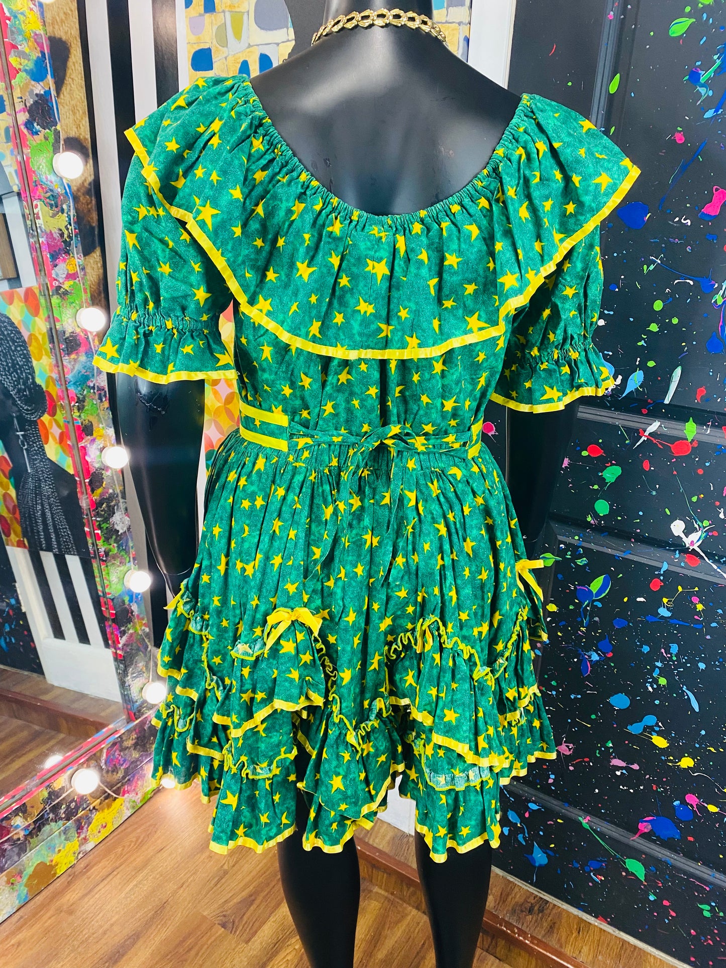 Vintage Green Handmade 3pc Mini Skirt Set