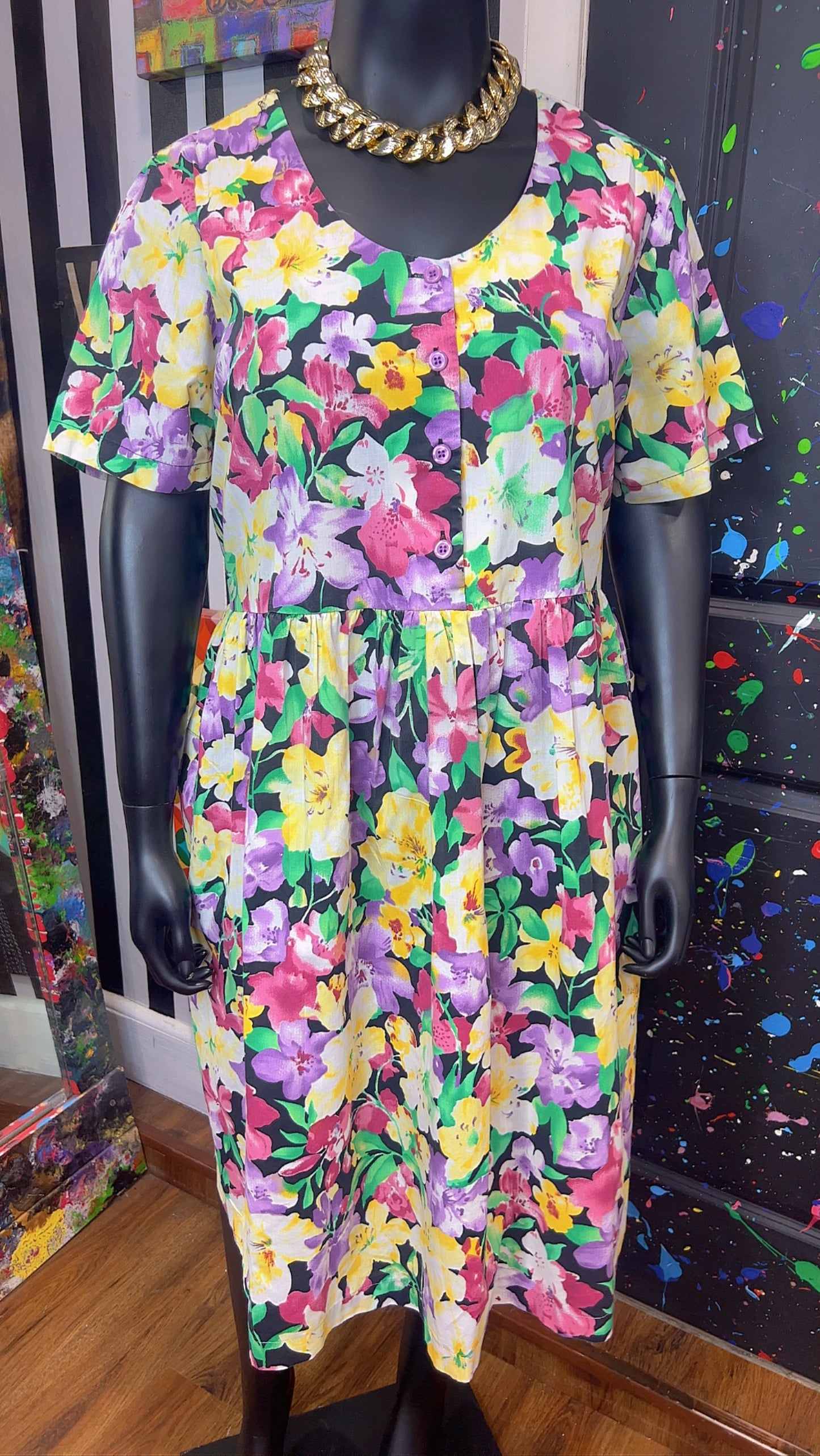Vintage Floral Cotton Dress (18)