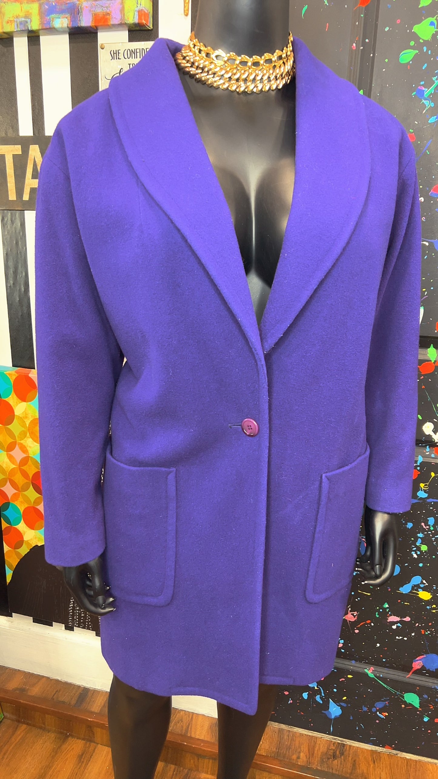 Vintage Neiman Marcus Purple Wool Coat (20)