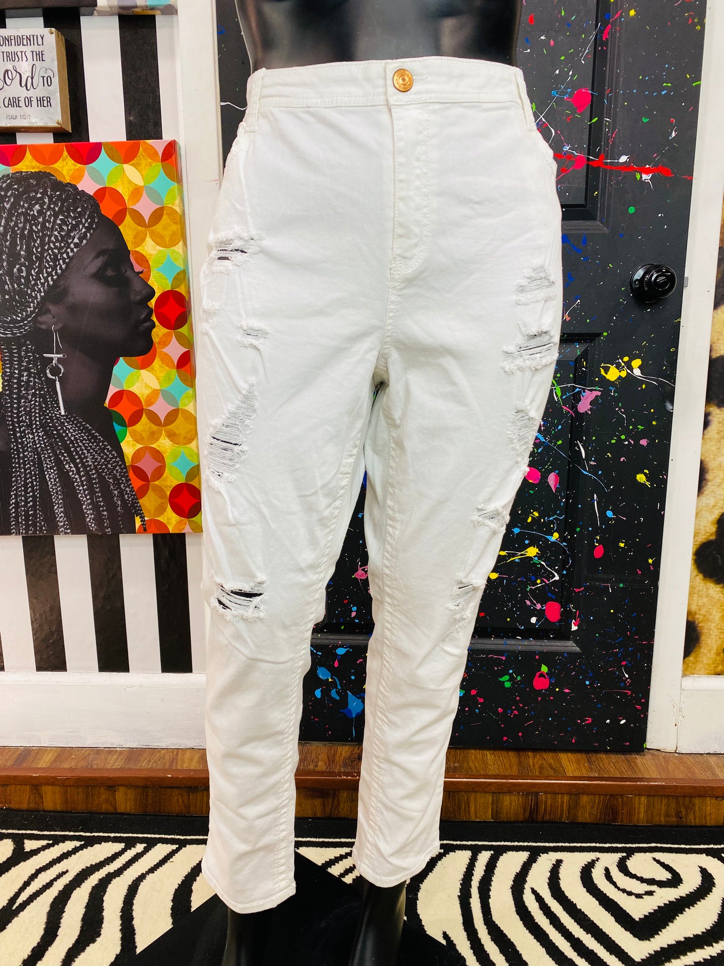 White Distressed Jeans