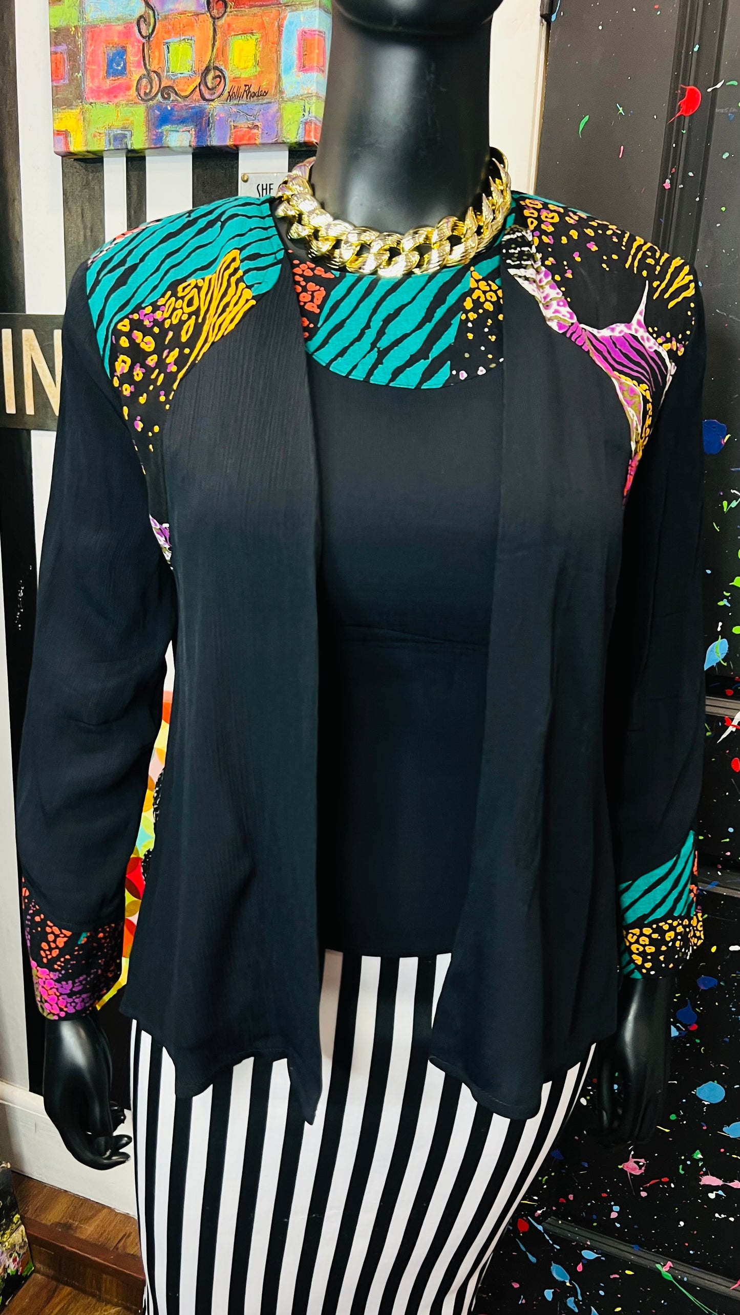 Vintage Abstract Blazer & Blouse Set (12/14)
