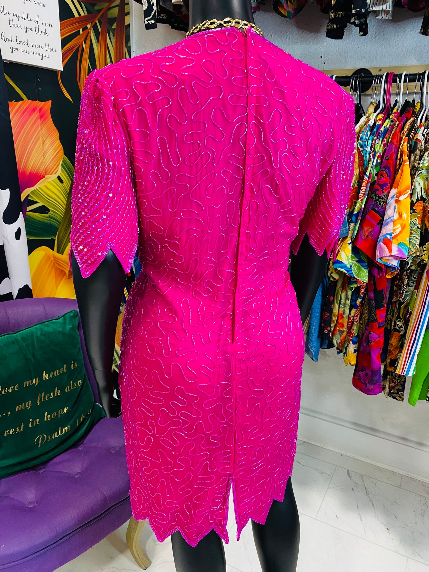 Vintage Pink Sequin Dress