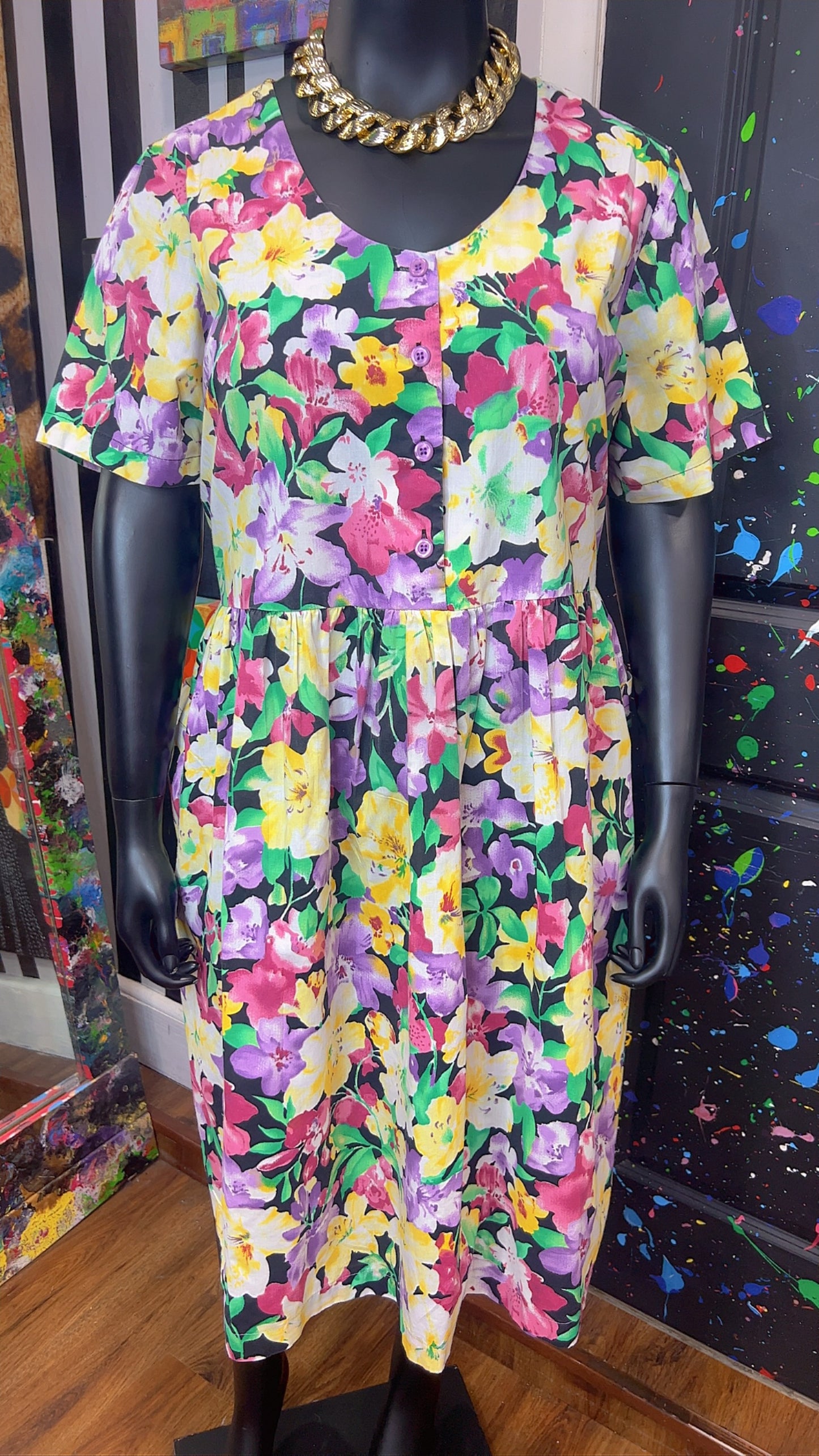 Vintage Floral Cotton Dress (18)