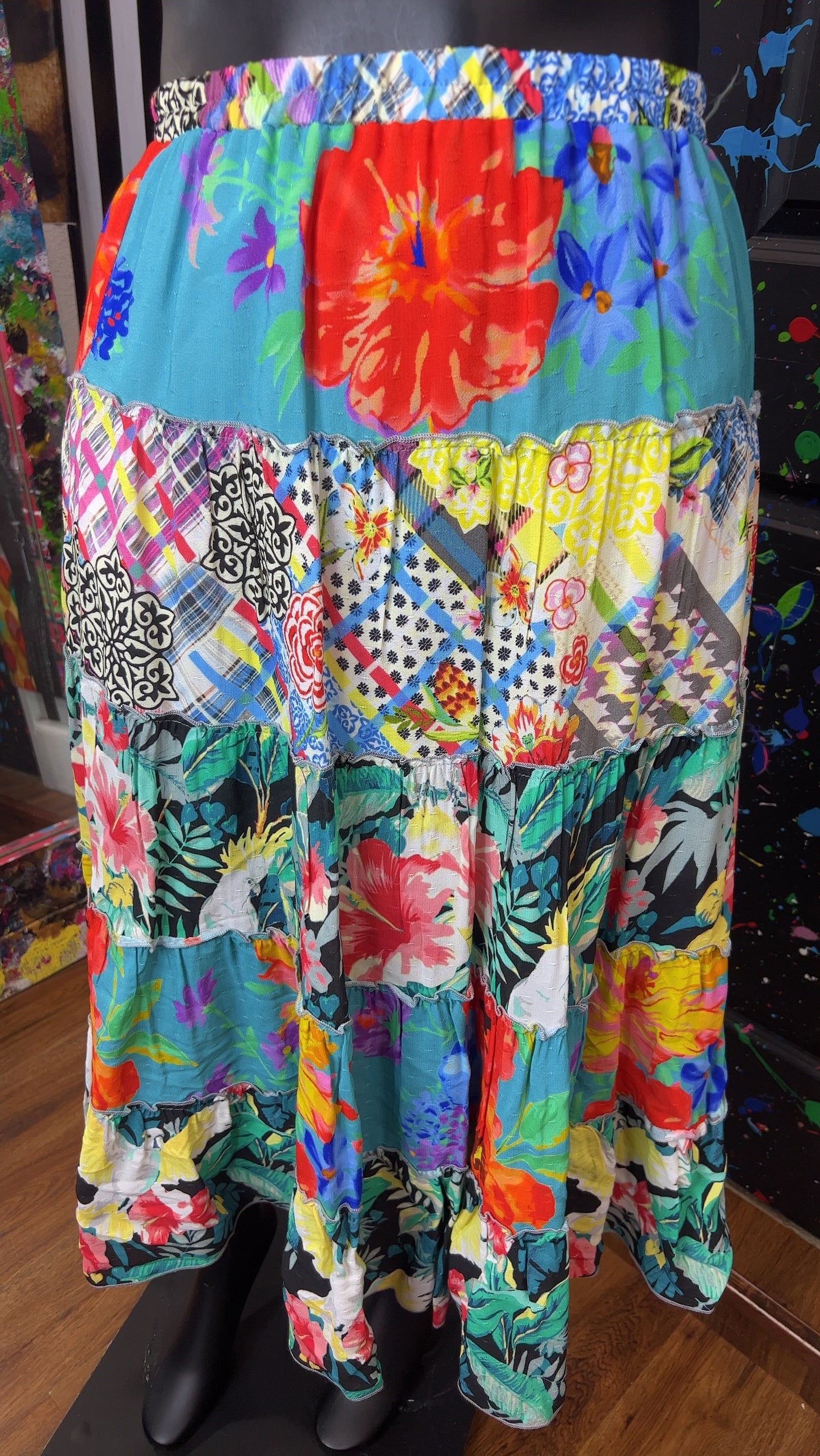 Abstract Patchwork Skirt (16)