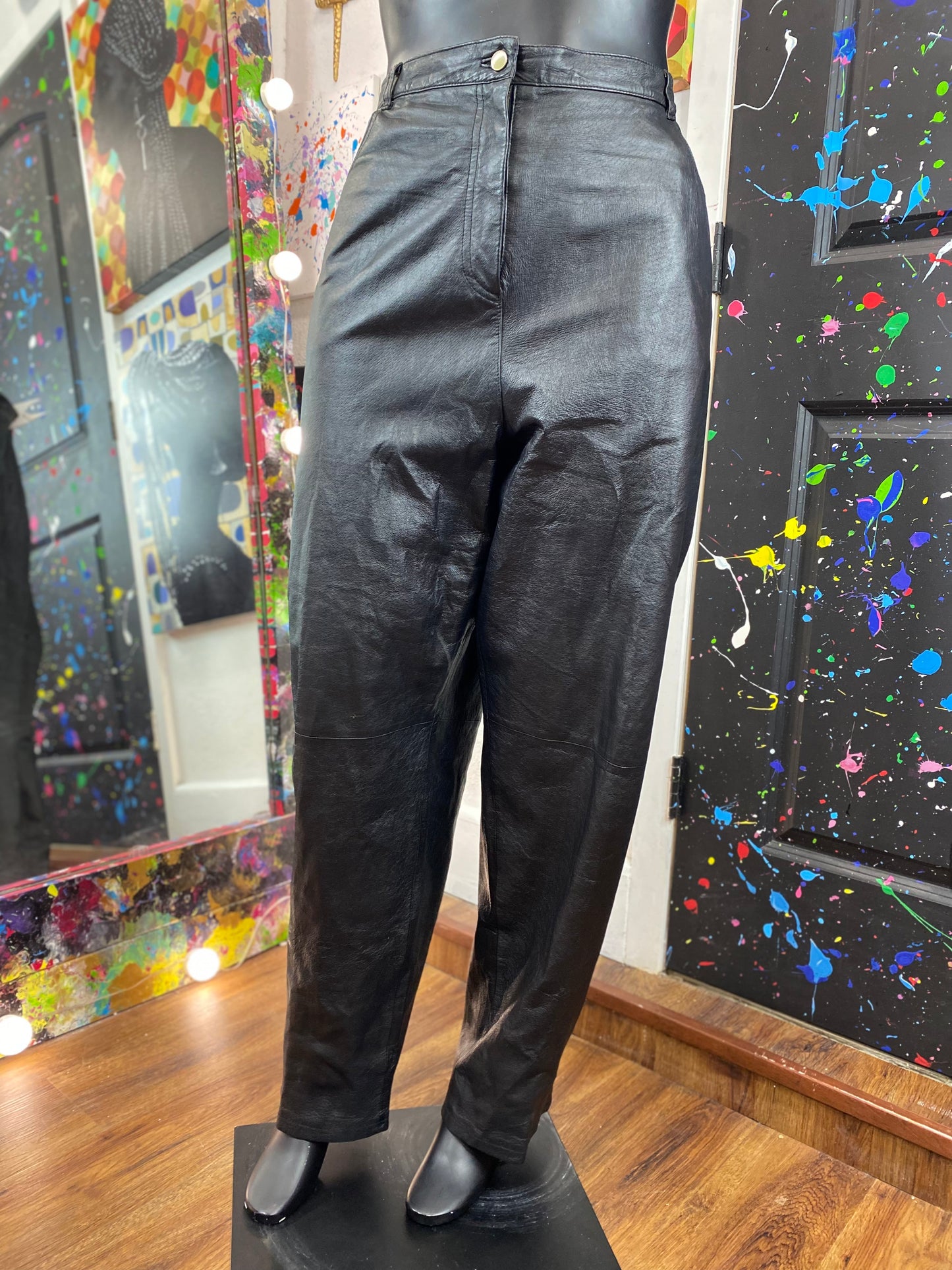 Vintage Black Leather Pants