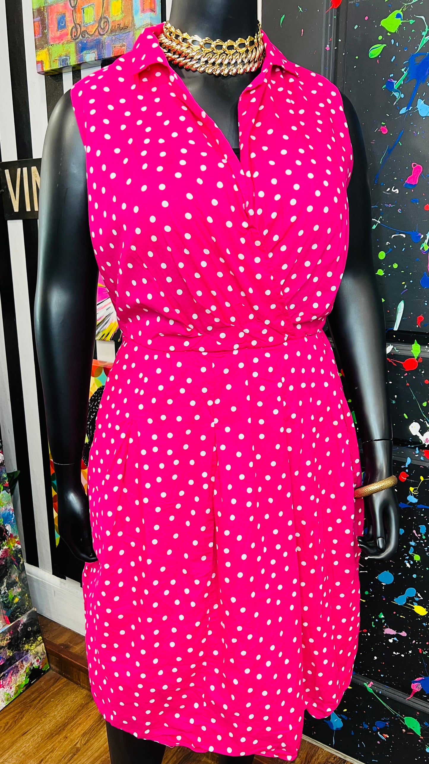 Pink Jones Polka Dot Dress (20W)