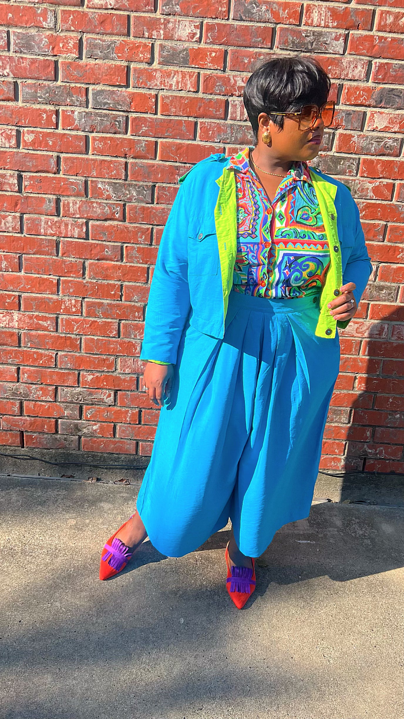 Vintage 2pc Reversible Gauchos Set