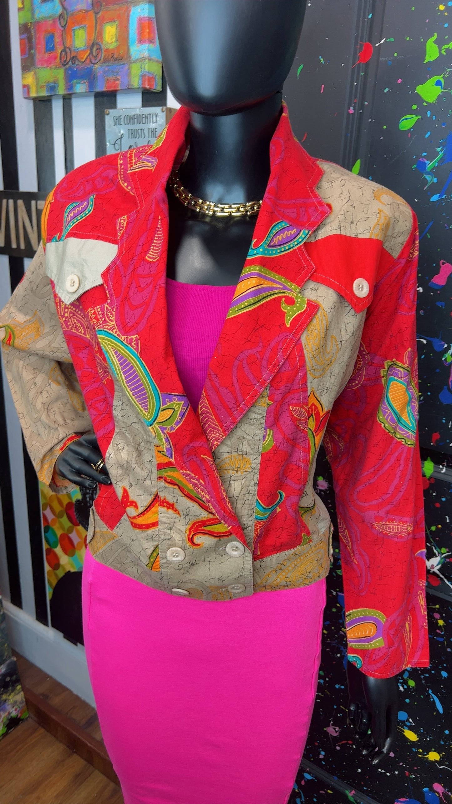 Vintage Western Cropped Blazer Jacket (14)