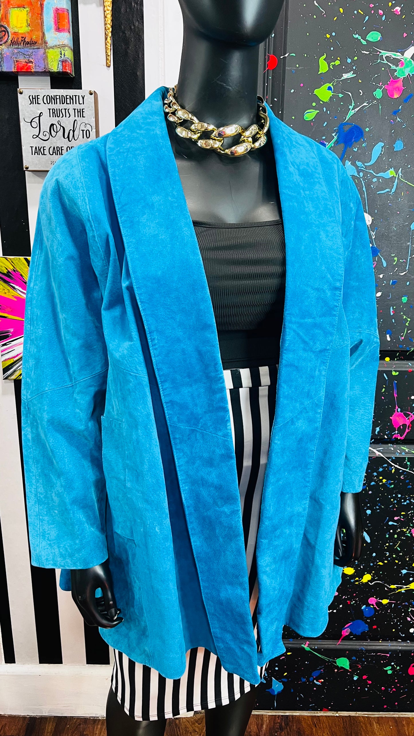 Vintage Genuine Suede Leather Swing Coat (OS)