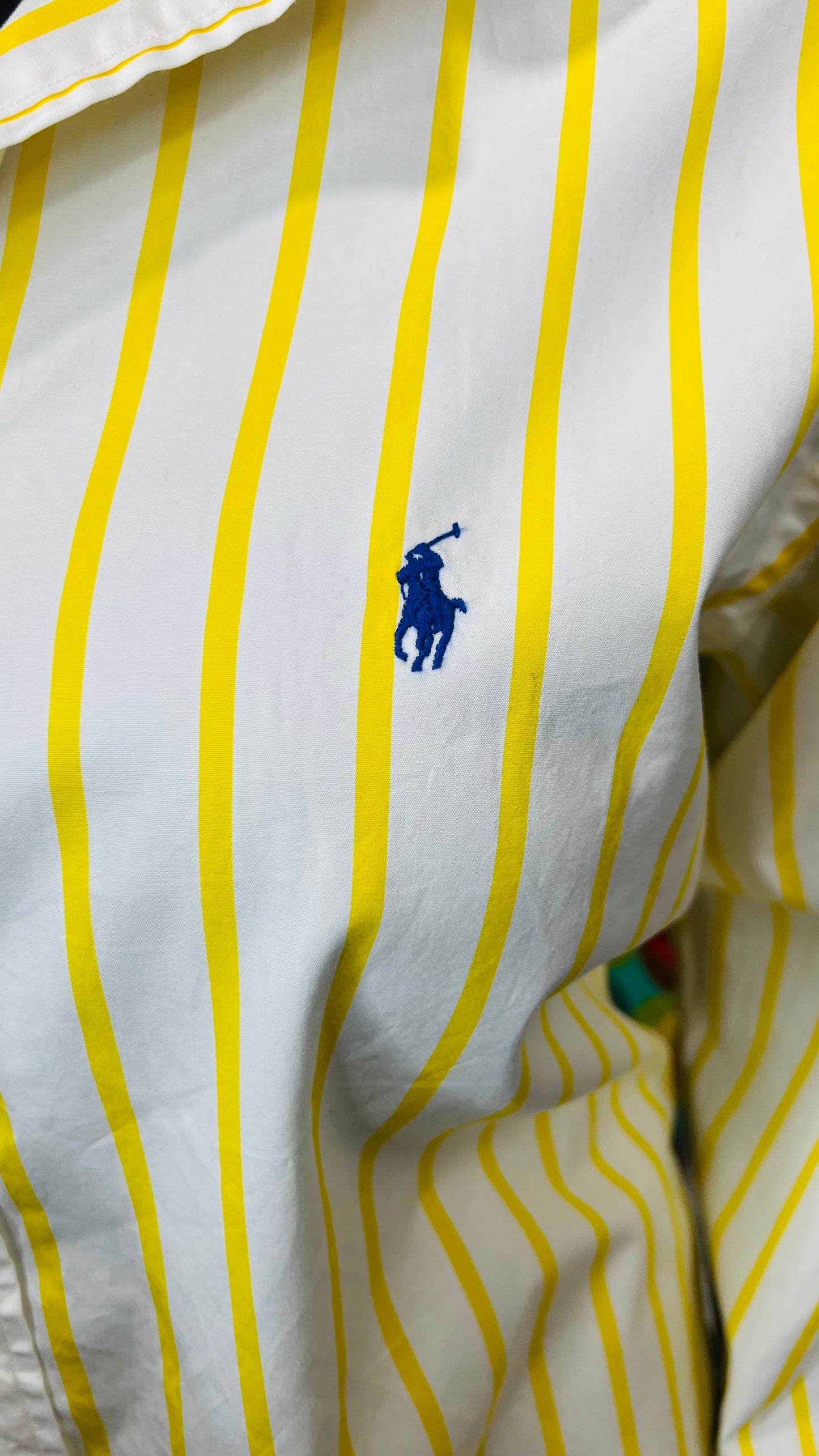 Yellow & White Ralph Lauren Polo Dress Shirt (24)