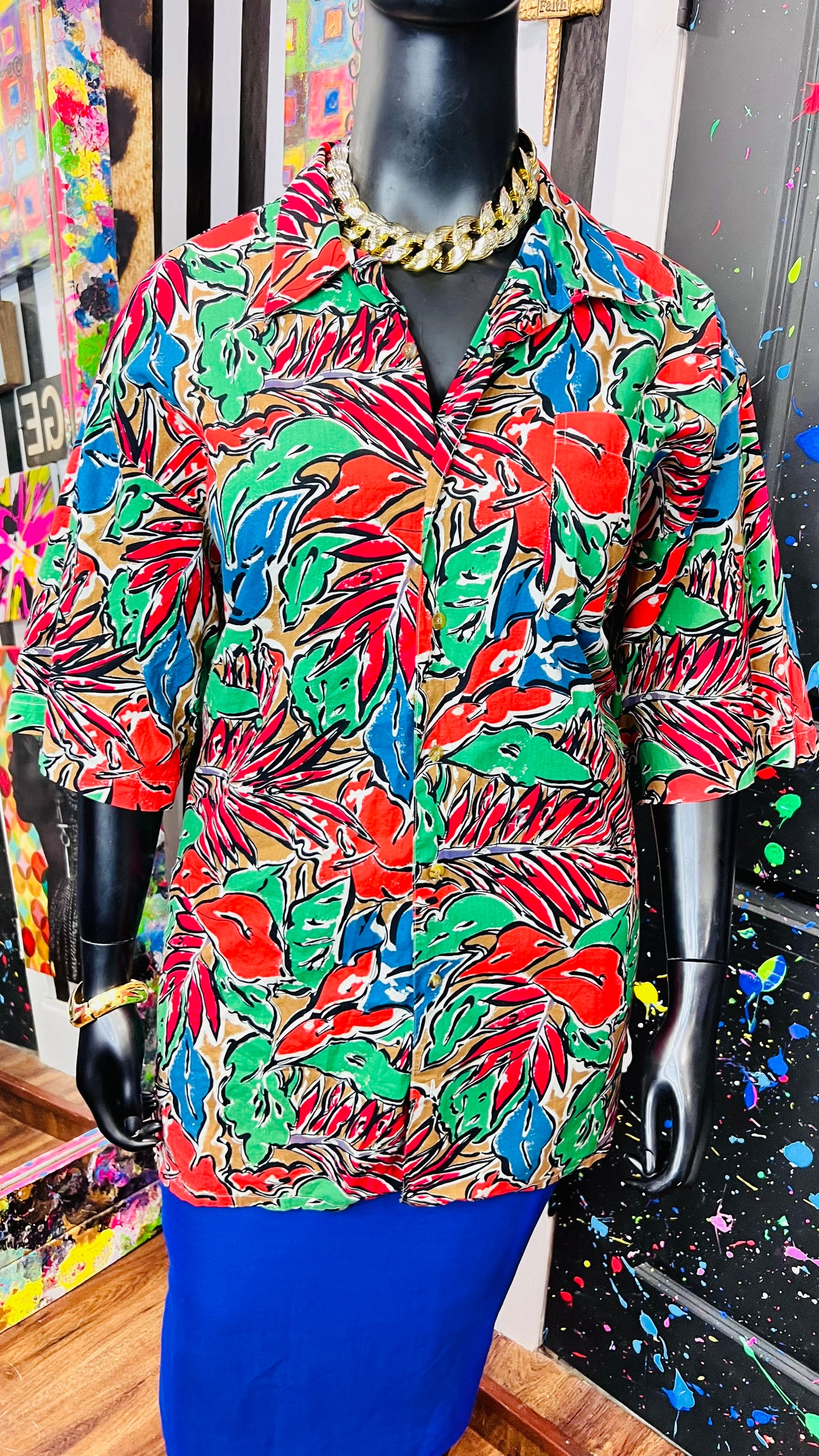 Vintage 80’s Bold Floral Blouse (22)