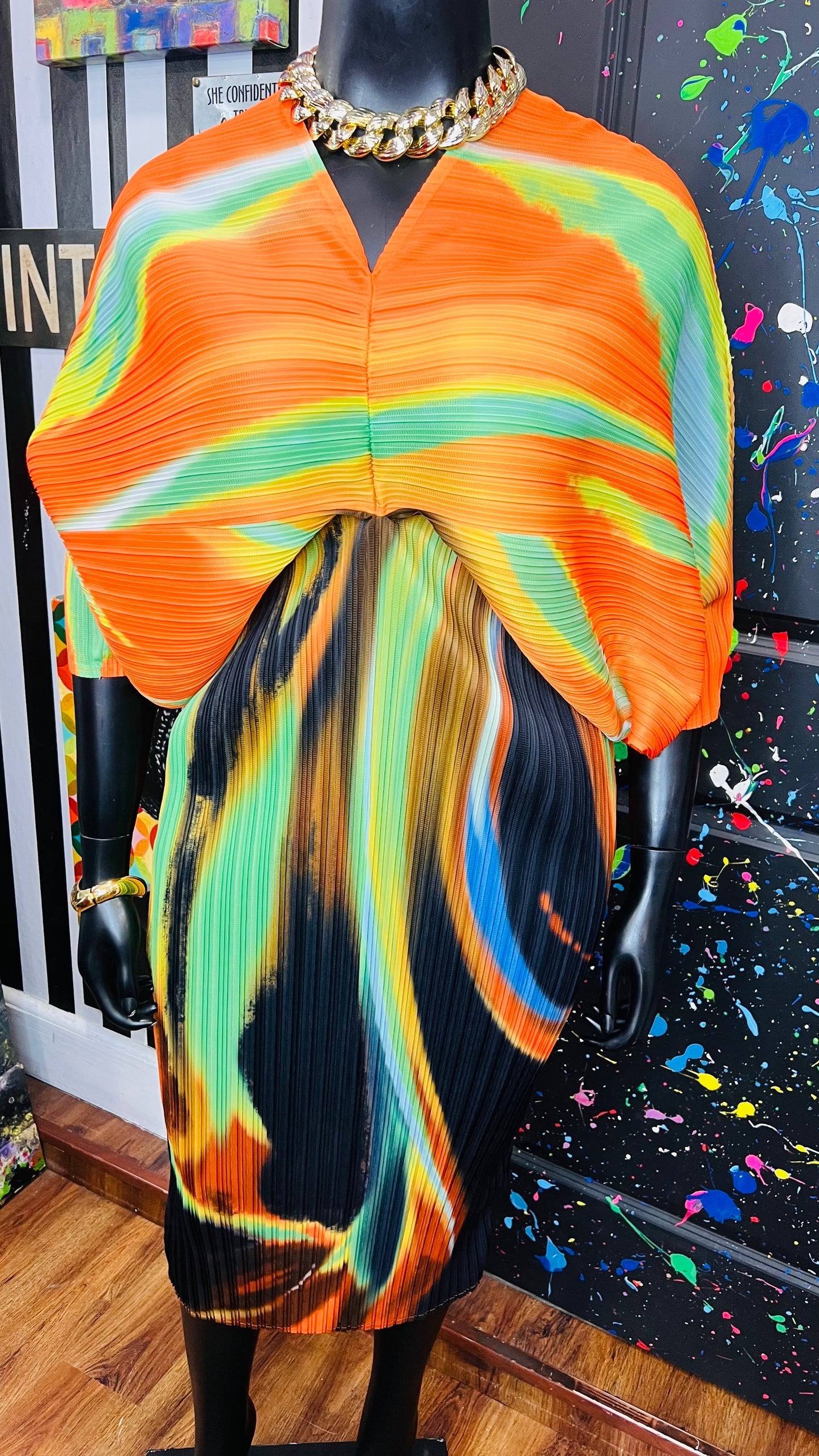 Watercolor Accordion Dress (16)