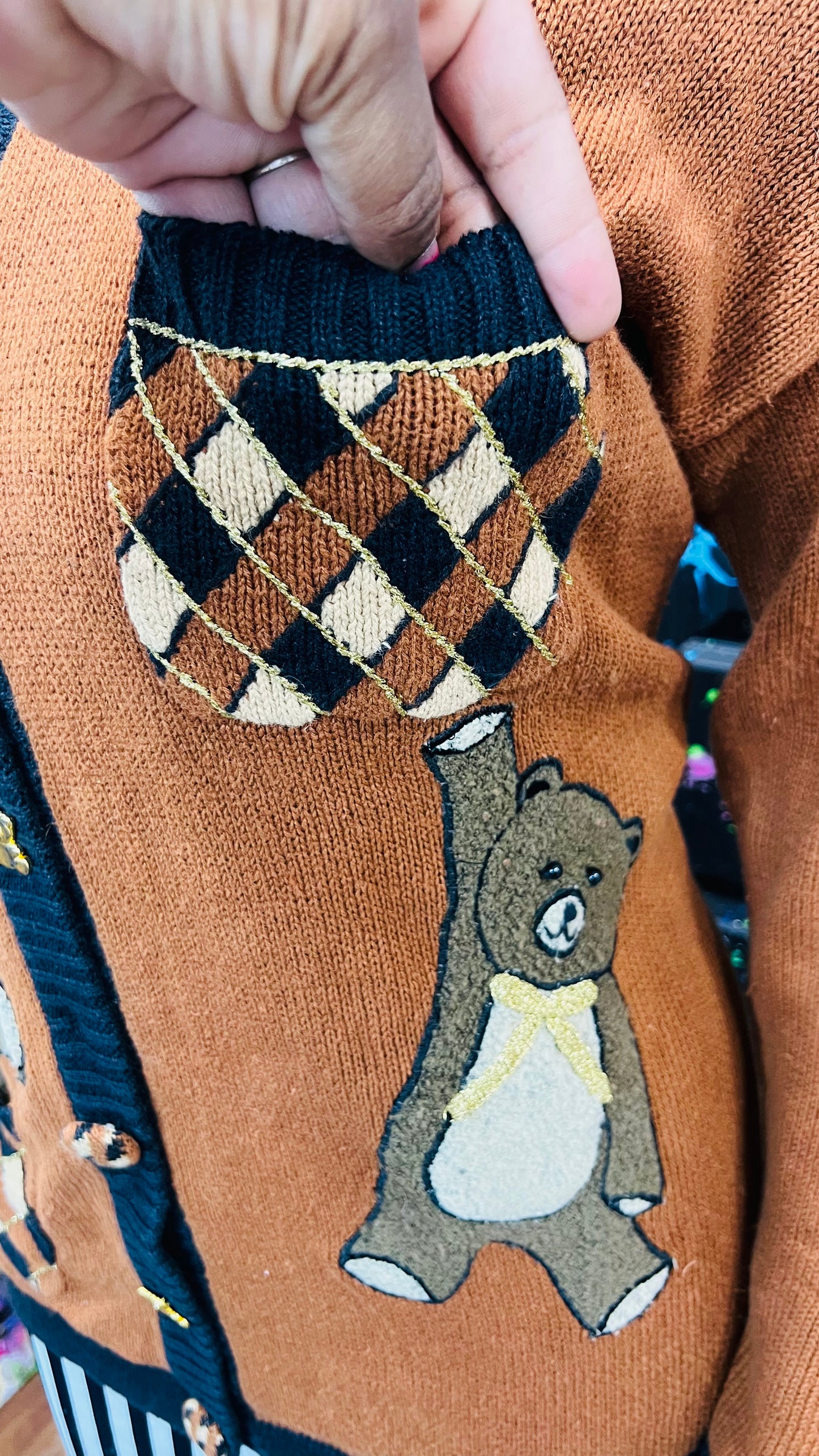 Vintage Brown Bear Cardigan (16/18)