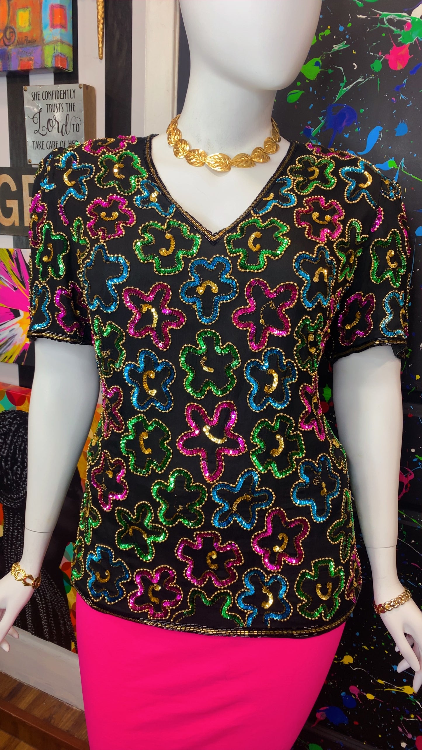 Vintage Sequin Blouse (20)