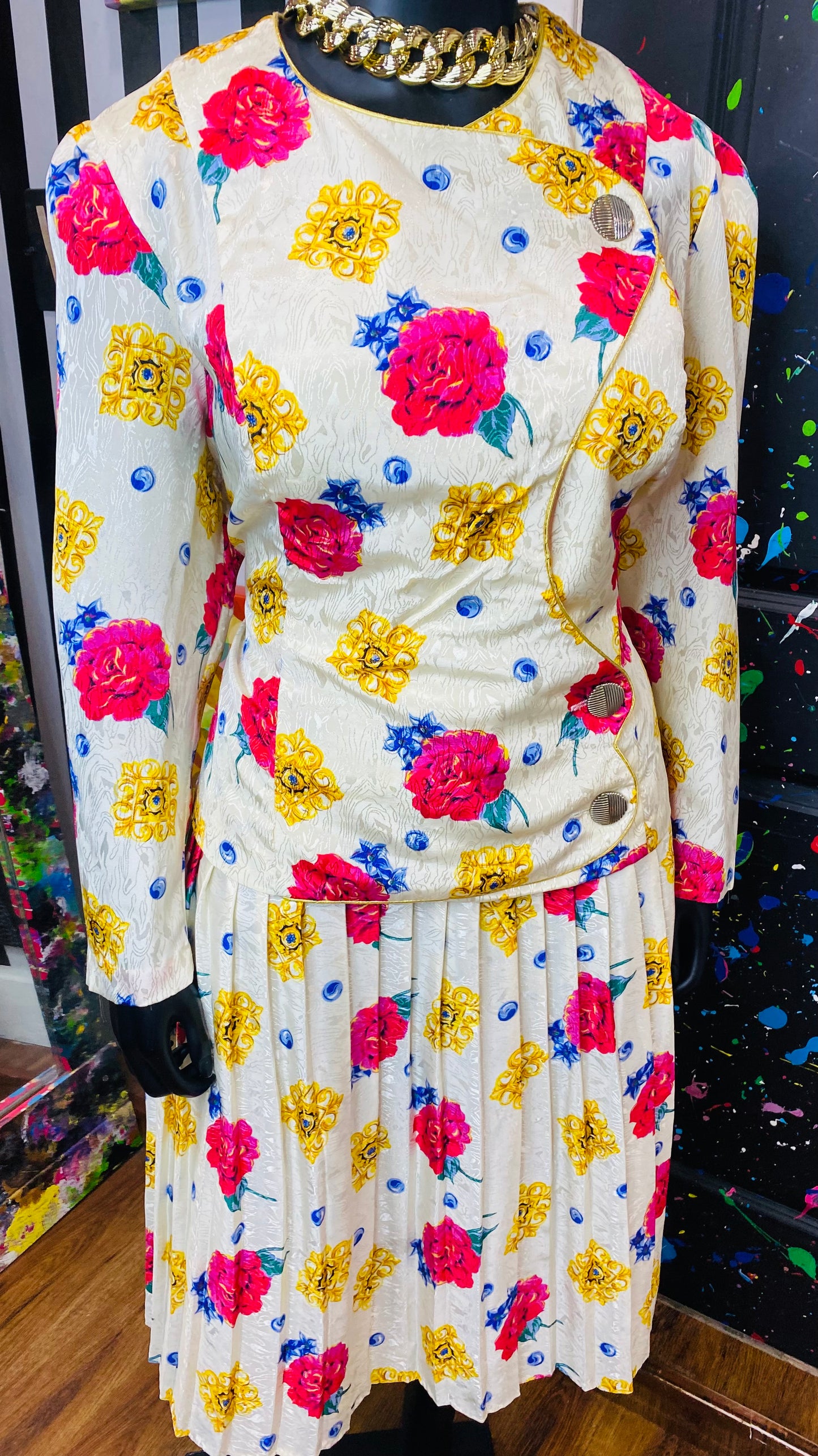 Vintage ‘TOO’ Pleated Skirt Set (22W)