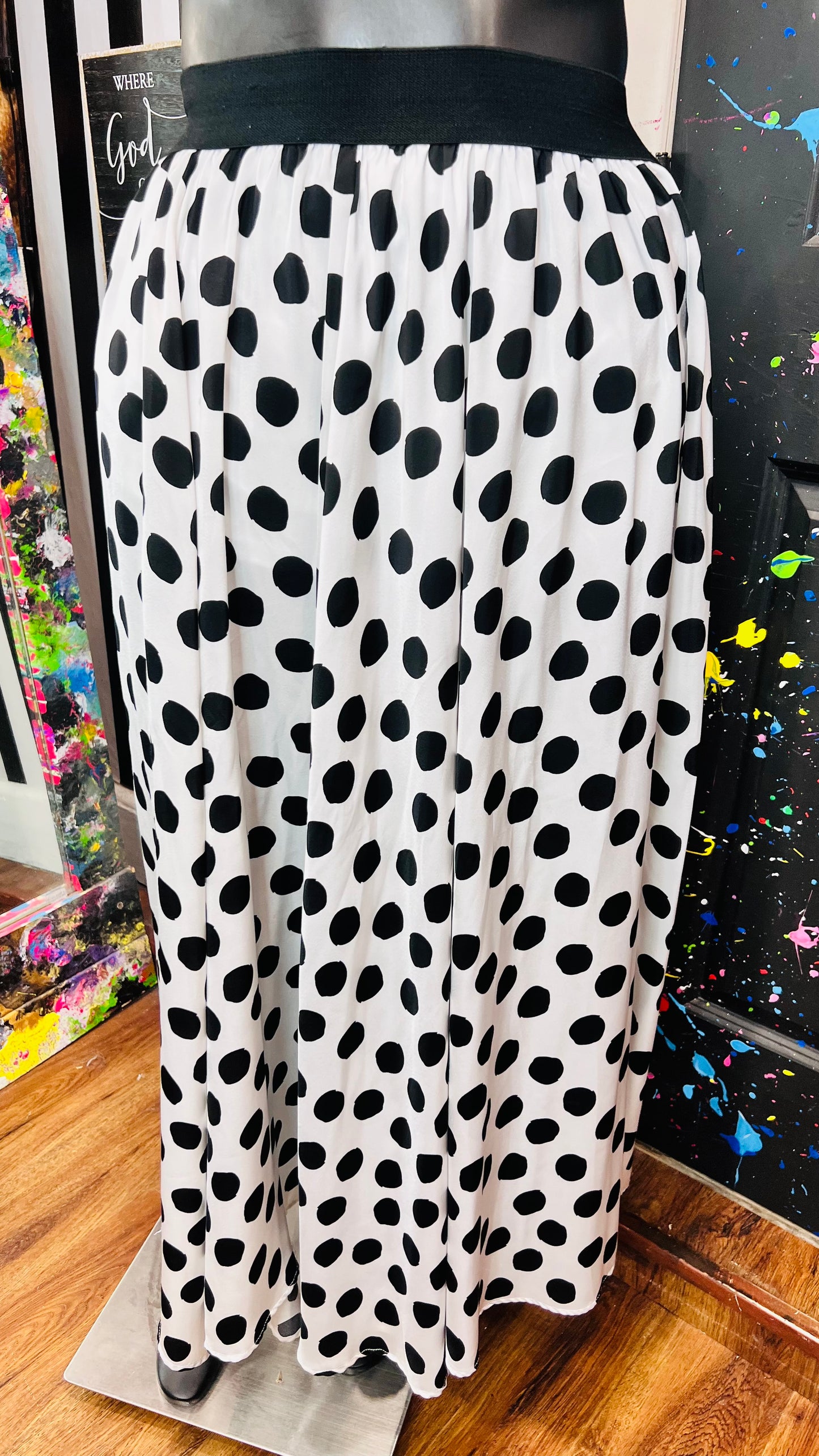 Ashley Stewart Polka Dot Black & White Skirt (14/16)