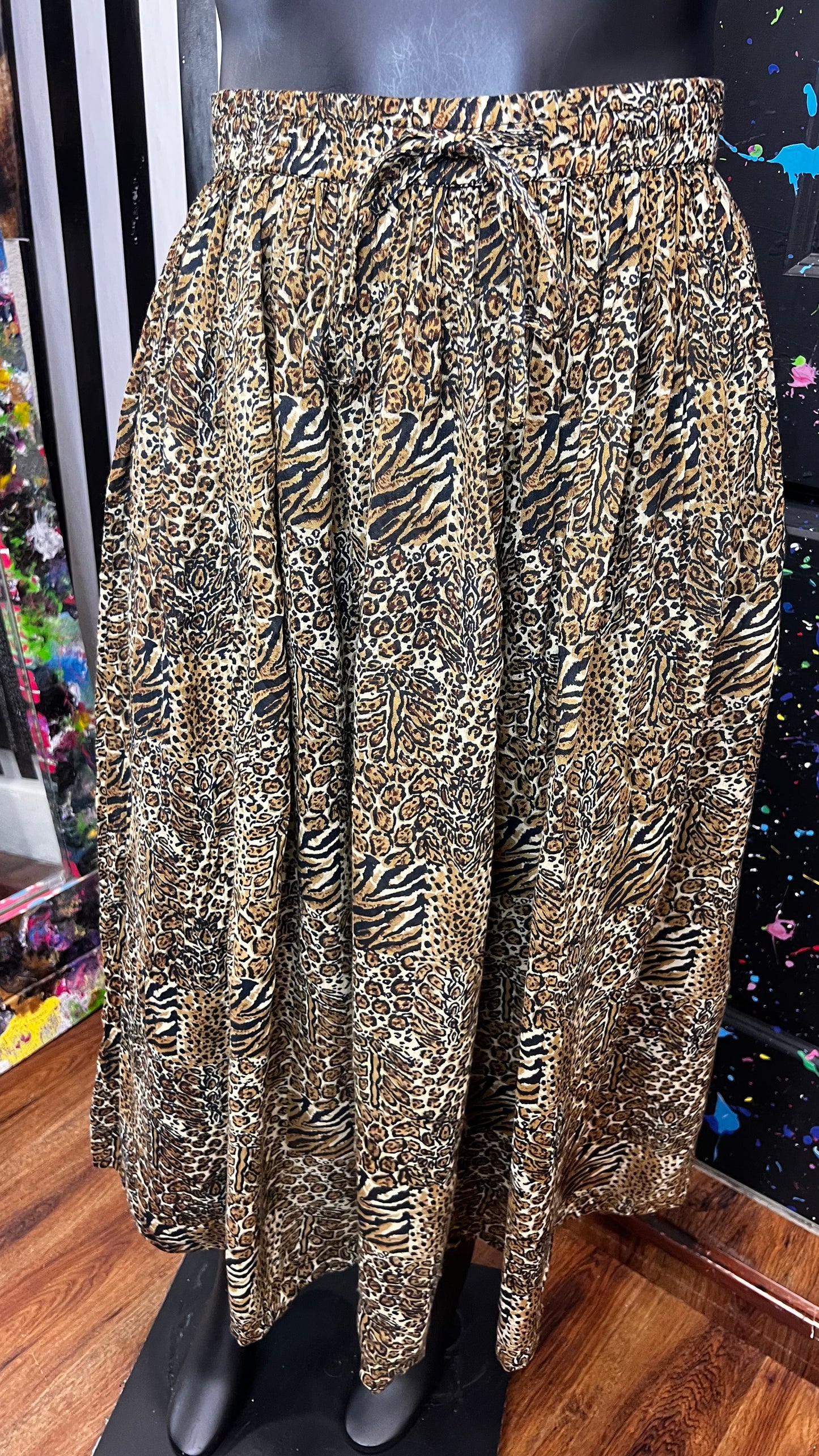 Vintage Rayon Animal Print Skirt (20)