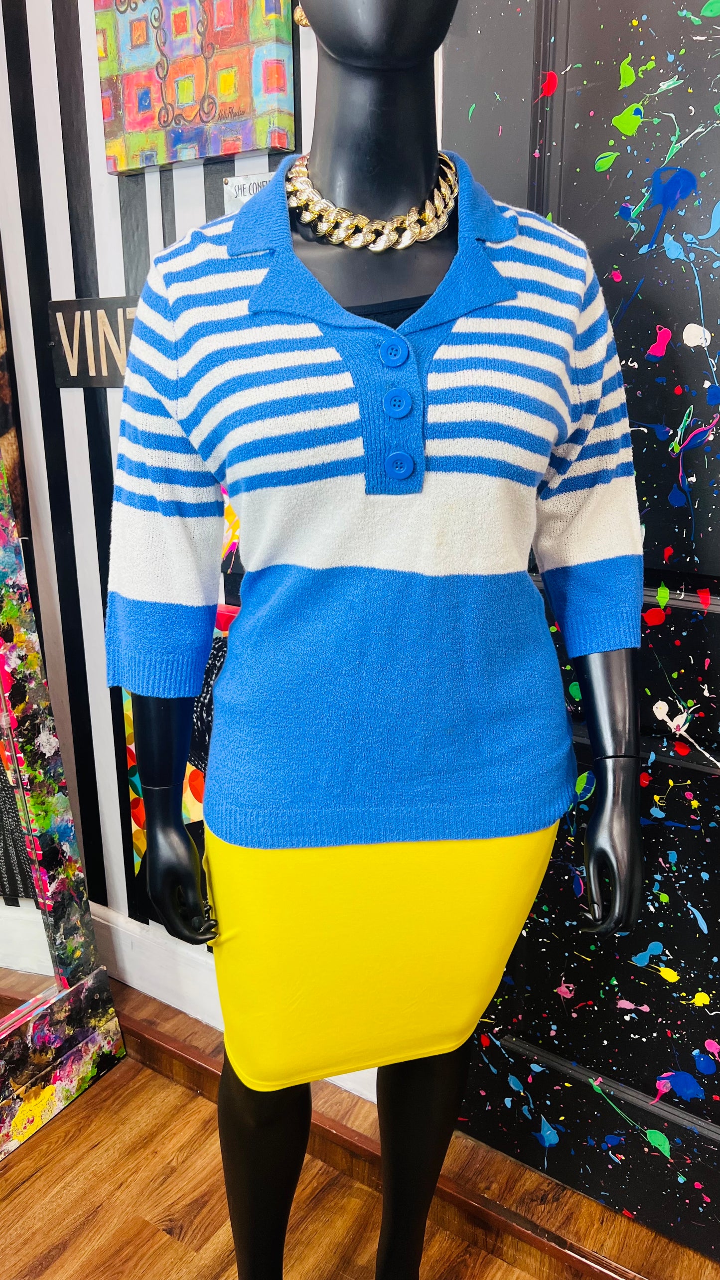 Vintage Striped ‘Stag’ Blouse (18W/20W)