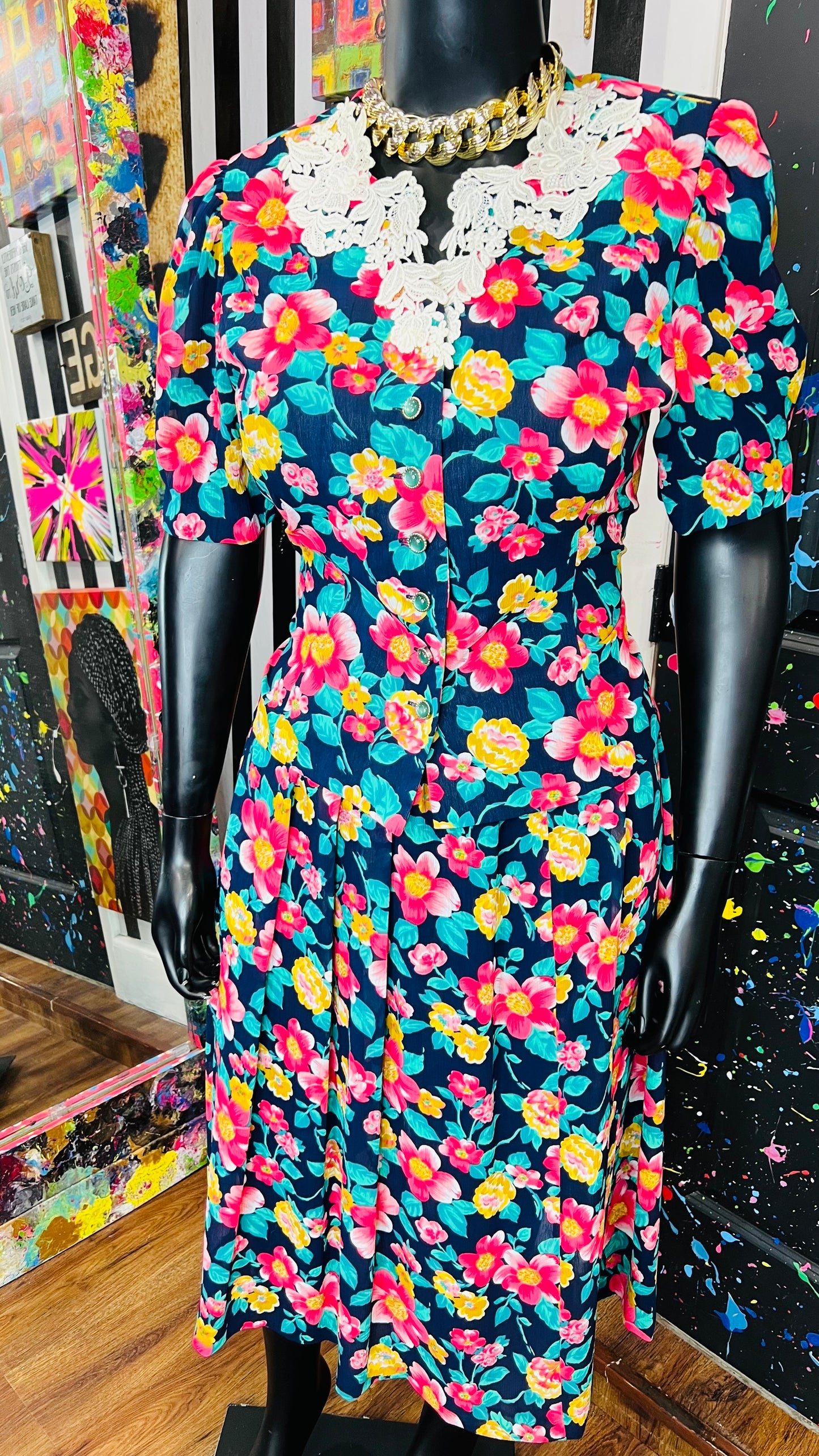 Vintage Floral & Lace Skirt Set (16)