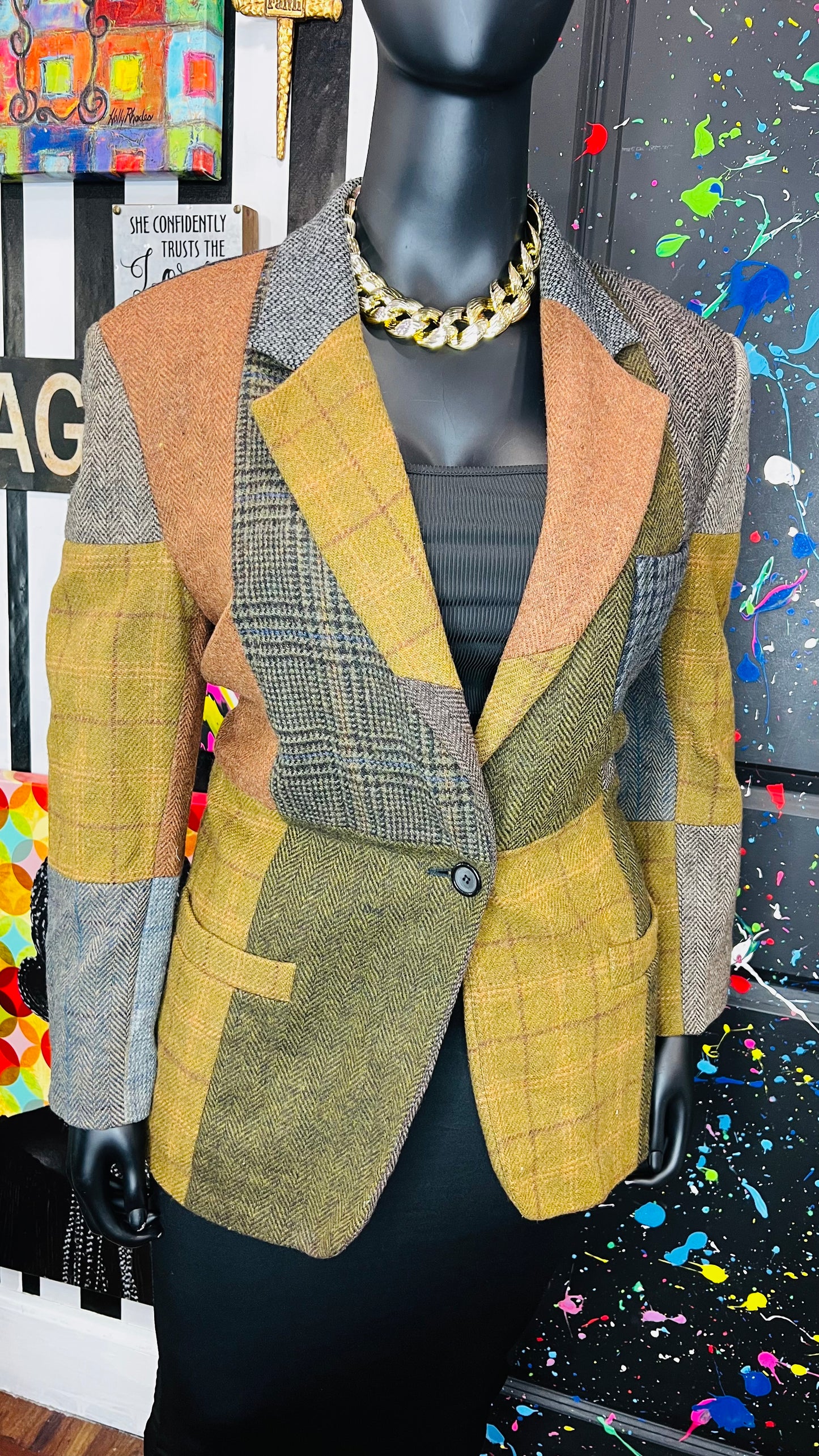 Vintage Wool Patchwork Blazer (16)