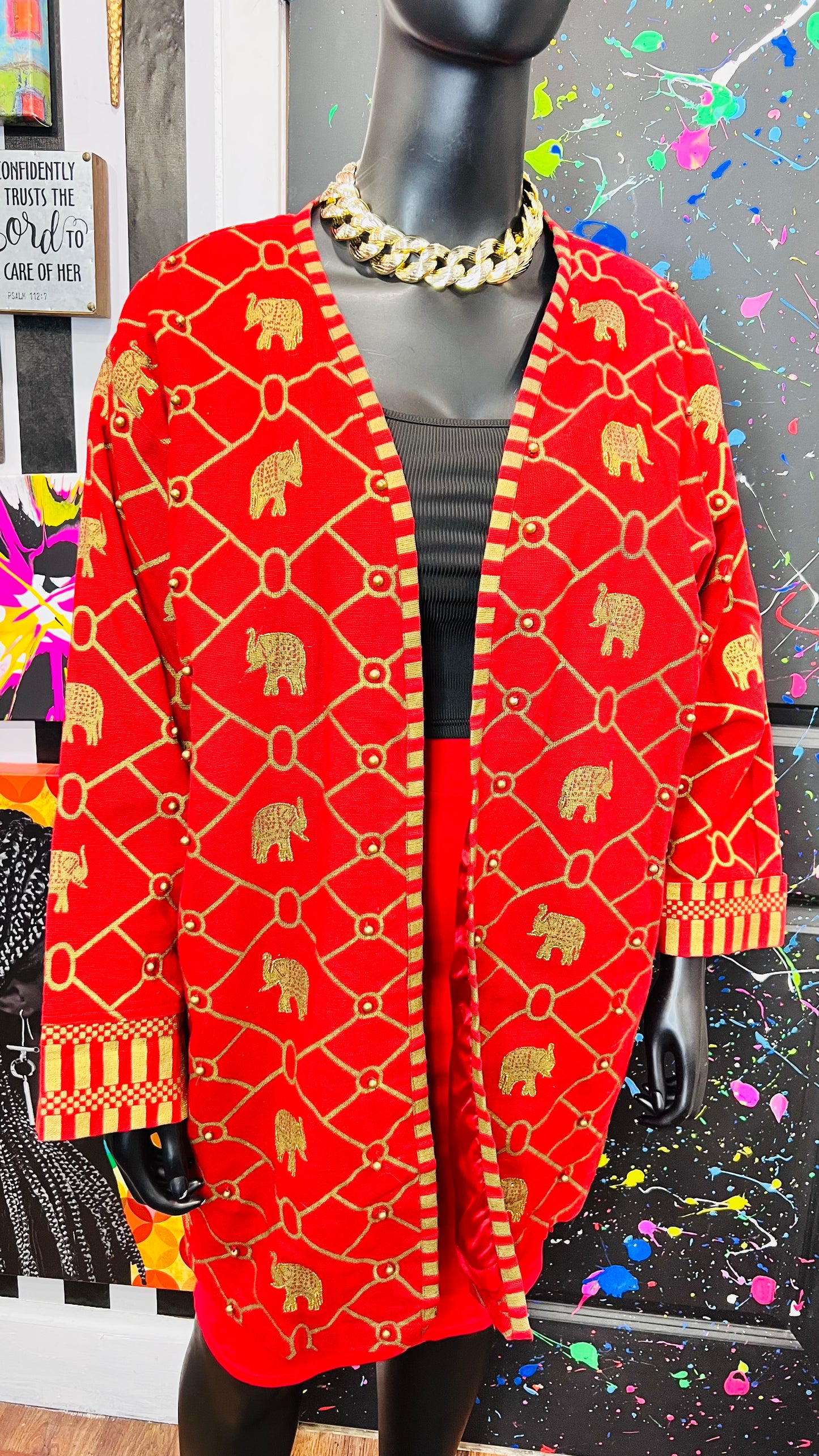 Vintage Traditional African Duster w/ Studs (OS)