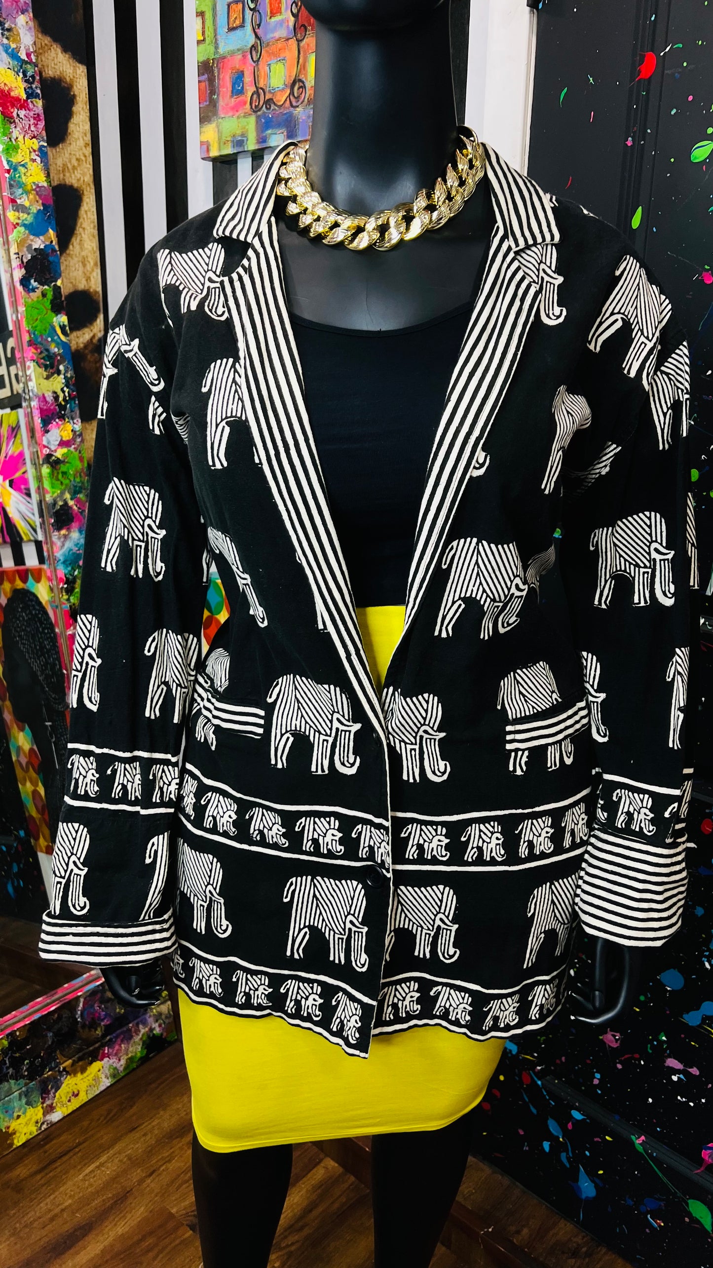 Vintage Elephant & Stripes Blazer (22)