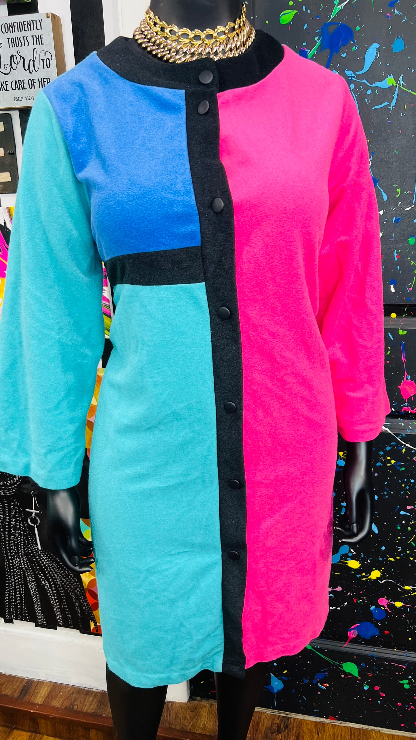 Vintage Colorblock Dress (20)