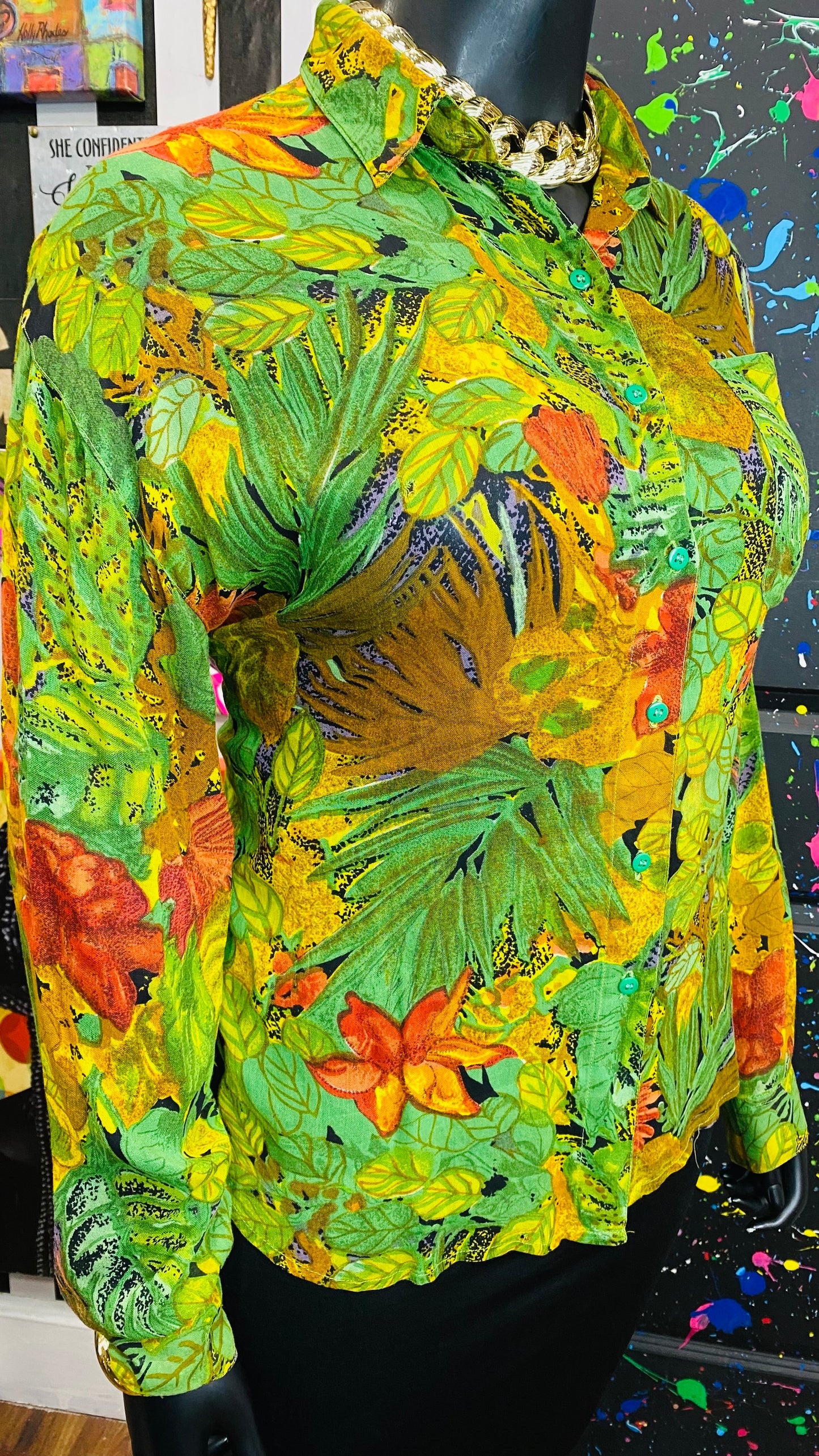 Vintage Tropical Rayon Blouse (18/20)