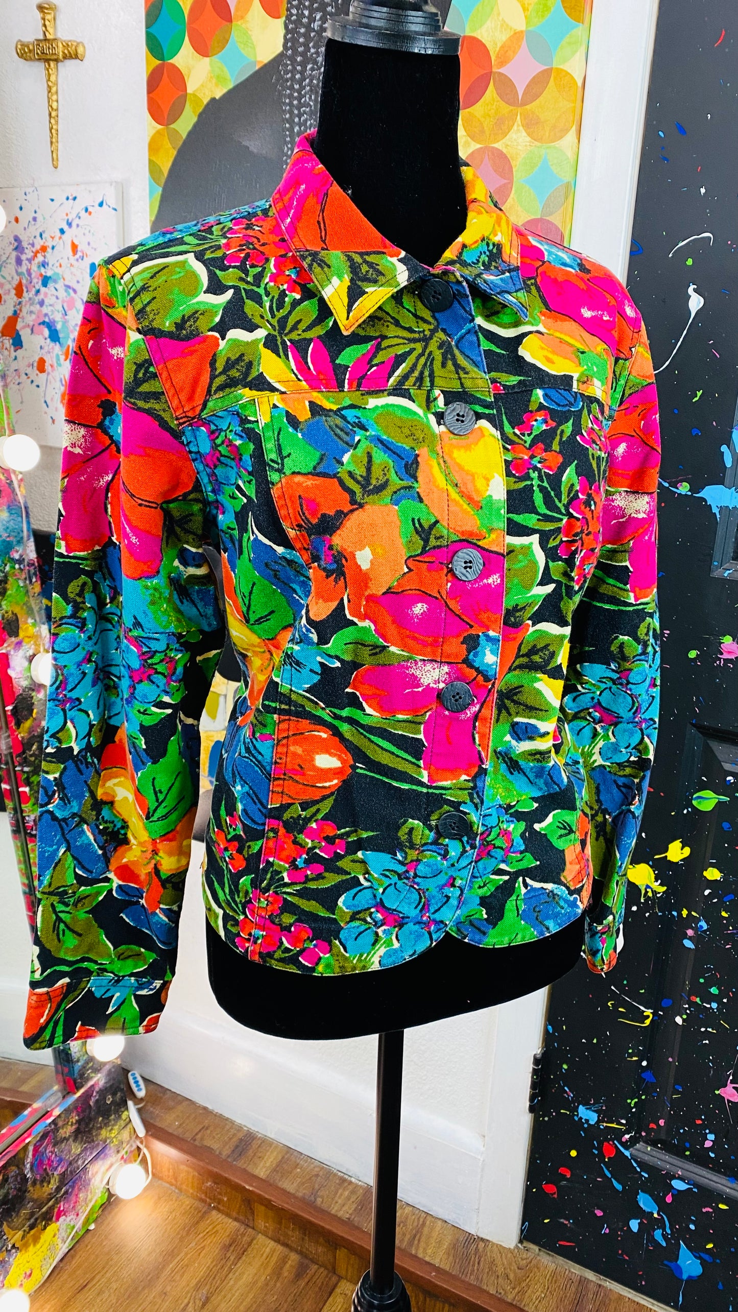 Vintage Floral Denim Jacket